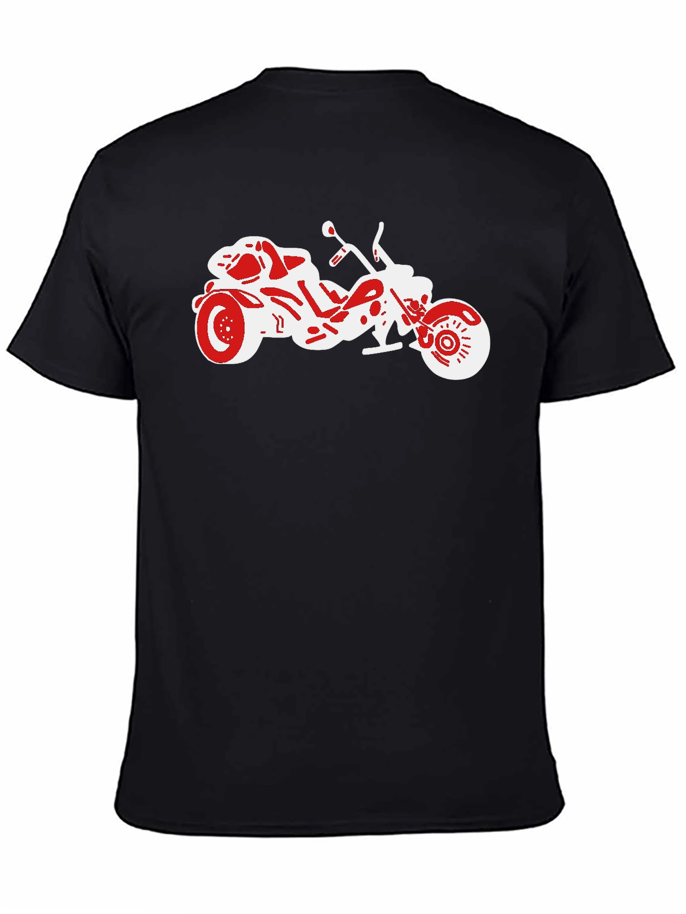 Motorcycle Graphic Tee - Black Casual T-Shirt