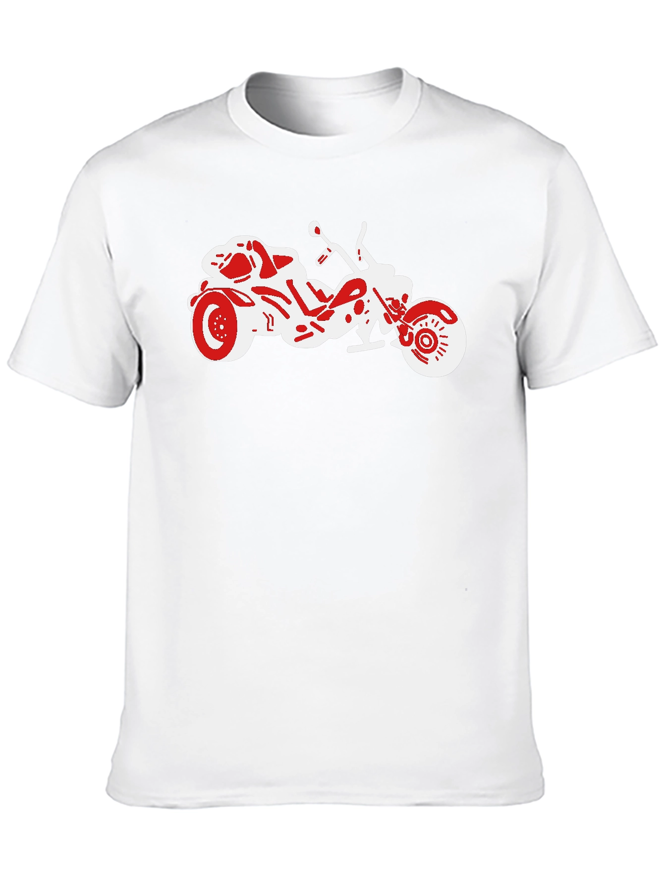 Motorcycle Graphic Tee - Black Casual T-Shirt