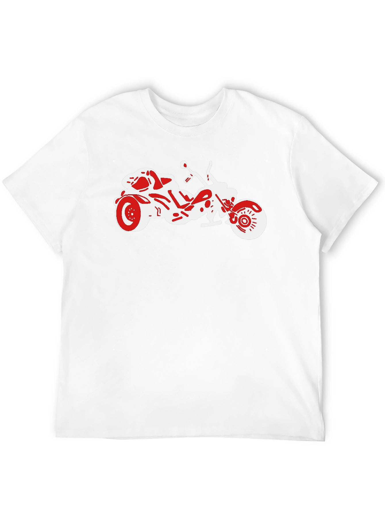 Motorcycle Graphic Tee - Black Casual T-Shirt