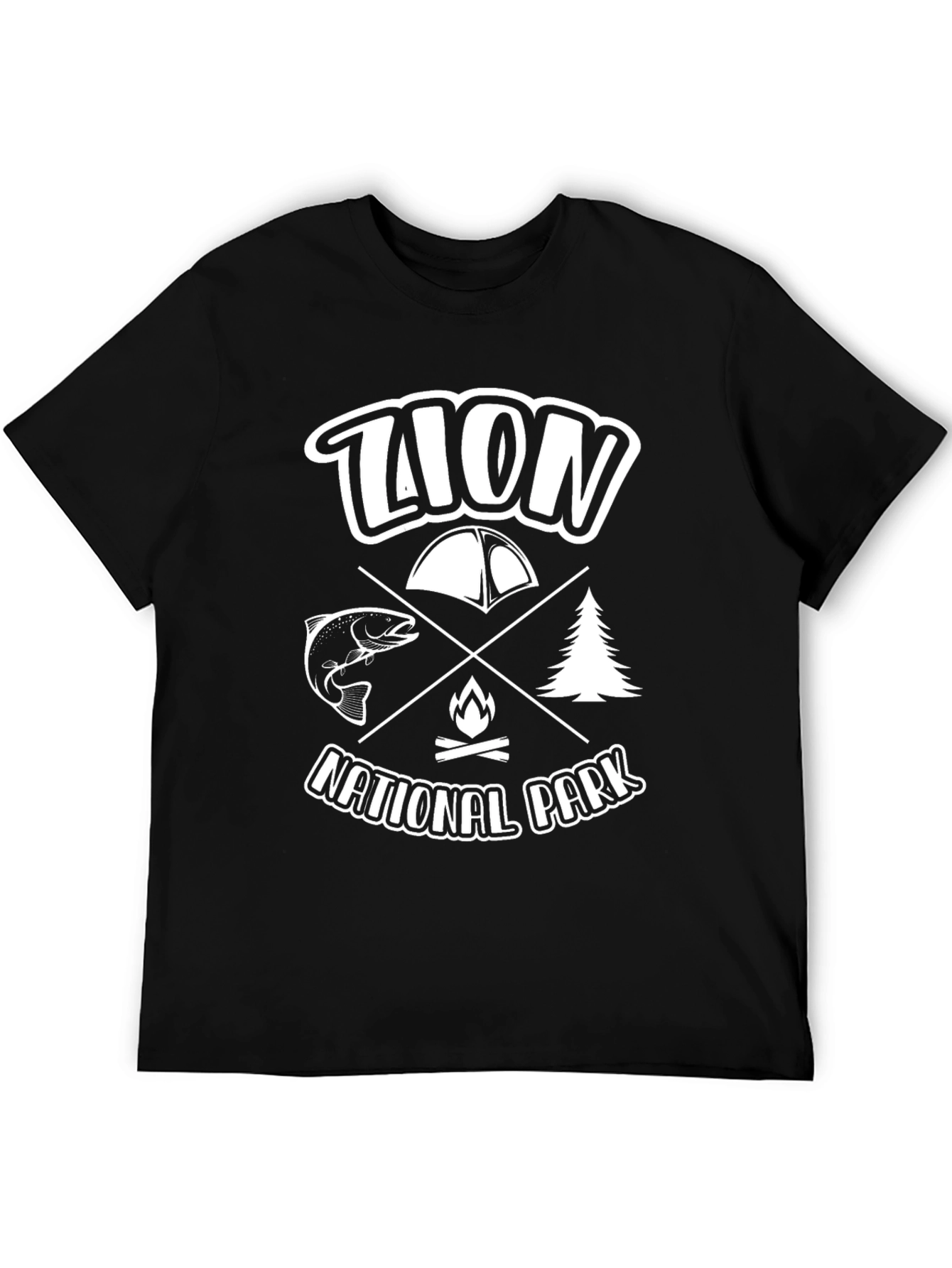 Lion National Park Camping Graphic Tee