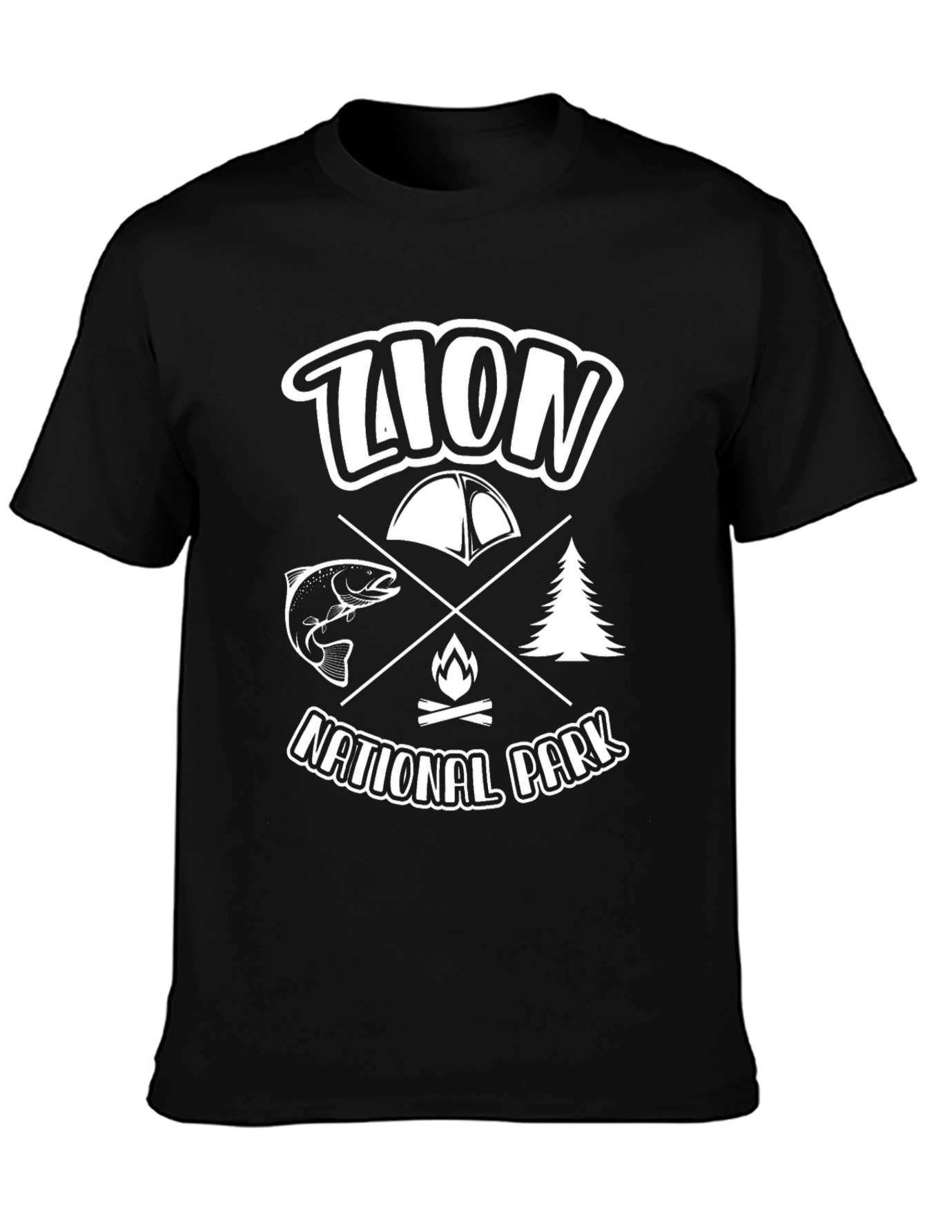 Lion National Park Camping Graphic Tee