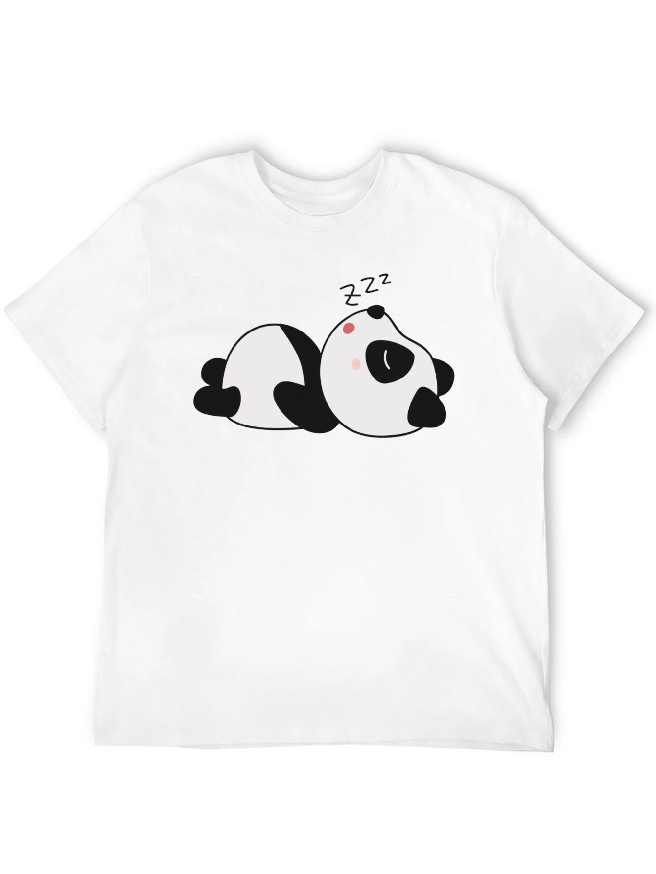 Cute Panda Graphic Black T-Shirt