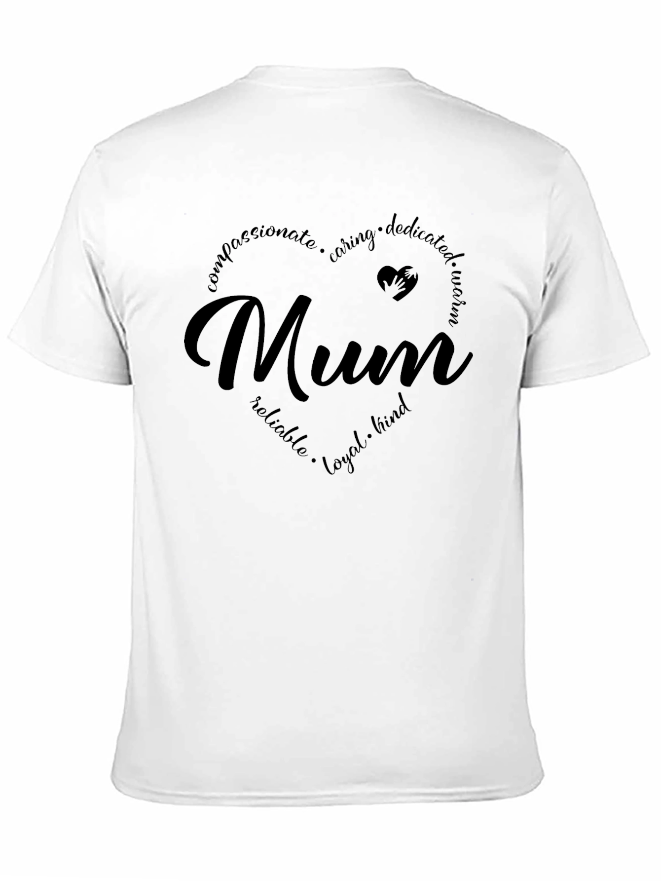 Heartfelt Mum Black T-Shirt - Mothers Day Gift