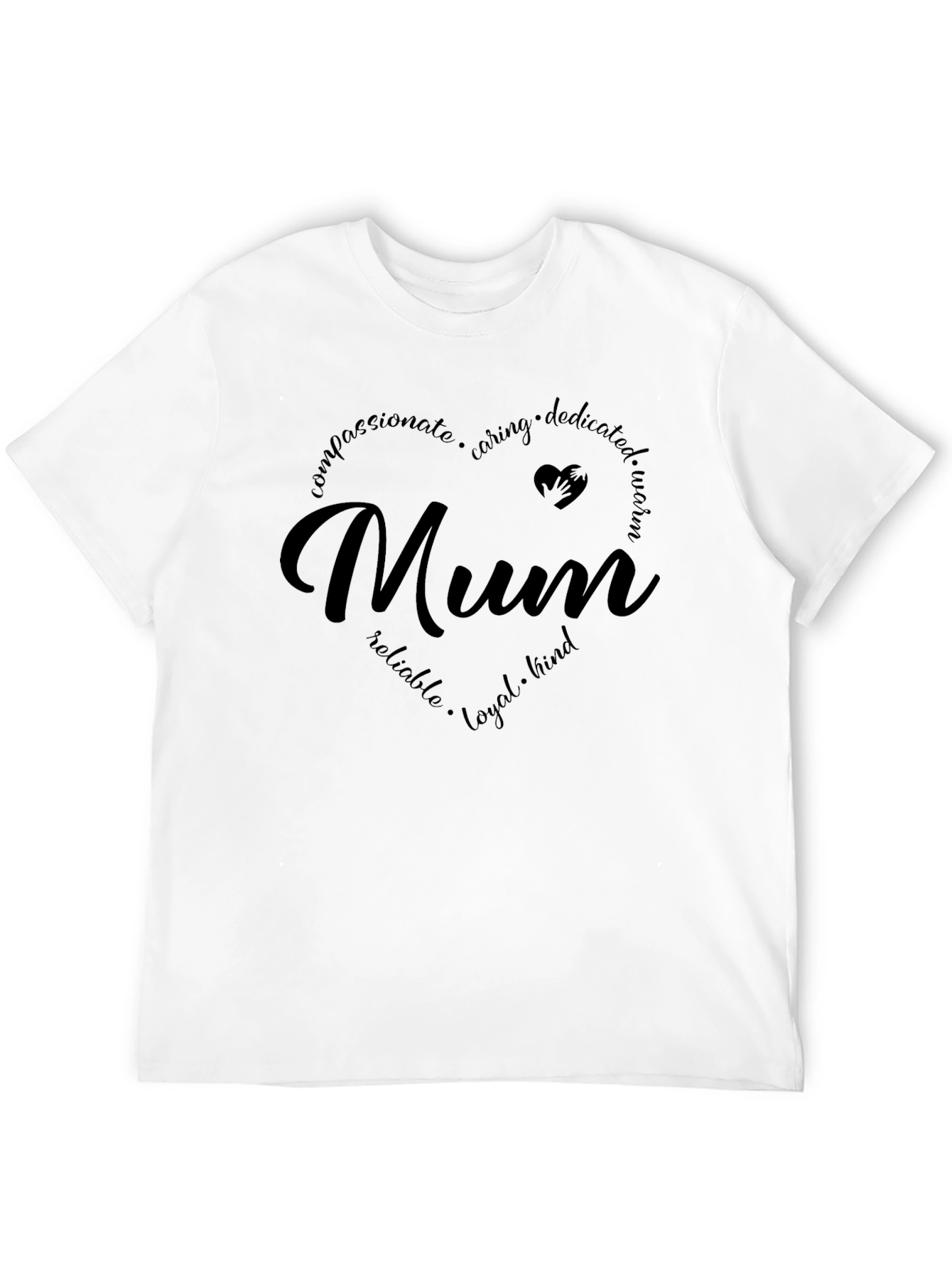 Heartfelt Mum Black T-Shirt - Mothers Day Gift