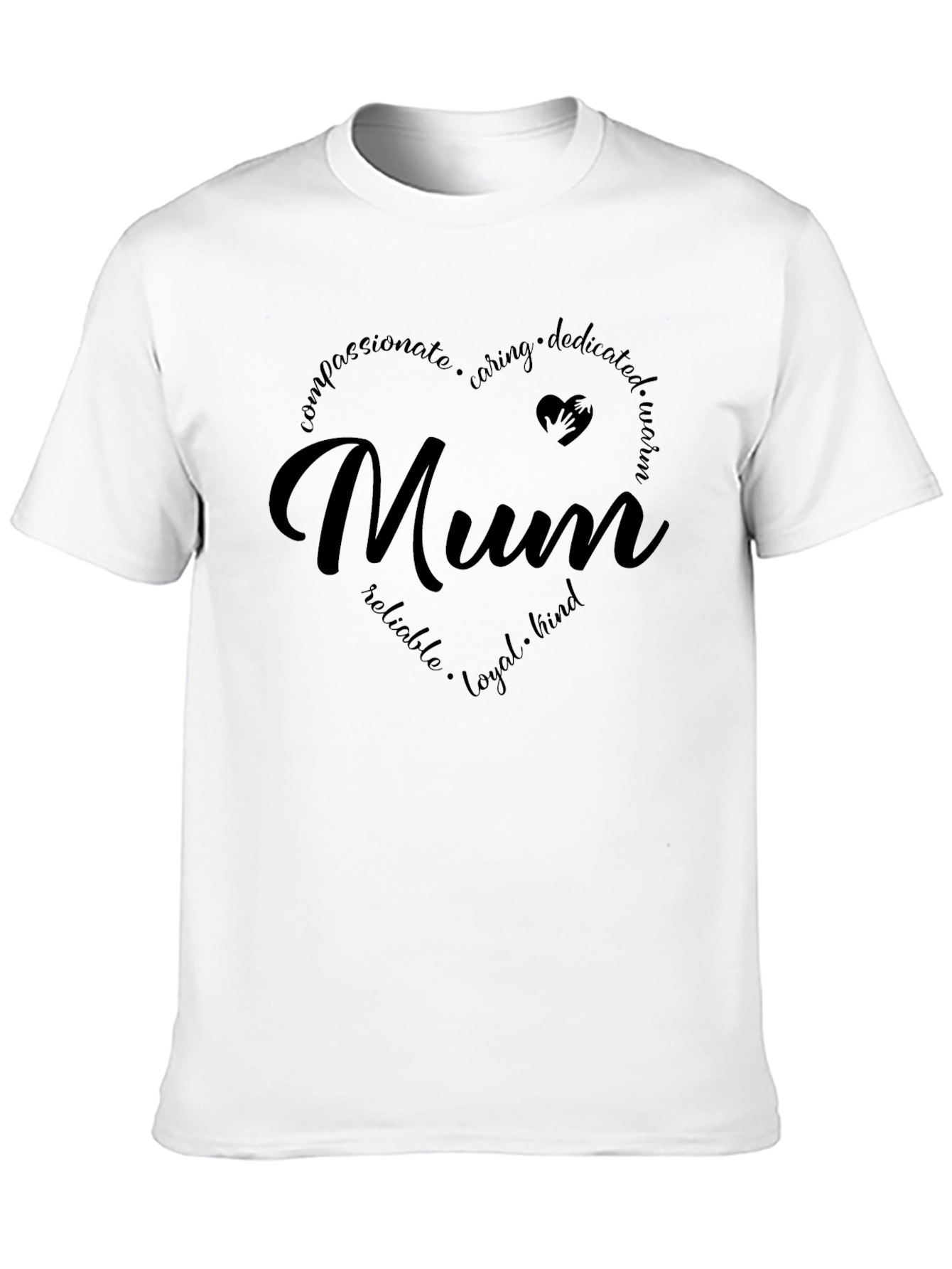 Heartfelt Mum Black T-Shirt - Mothers Day Gift