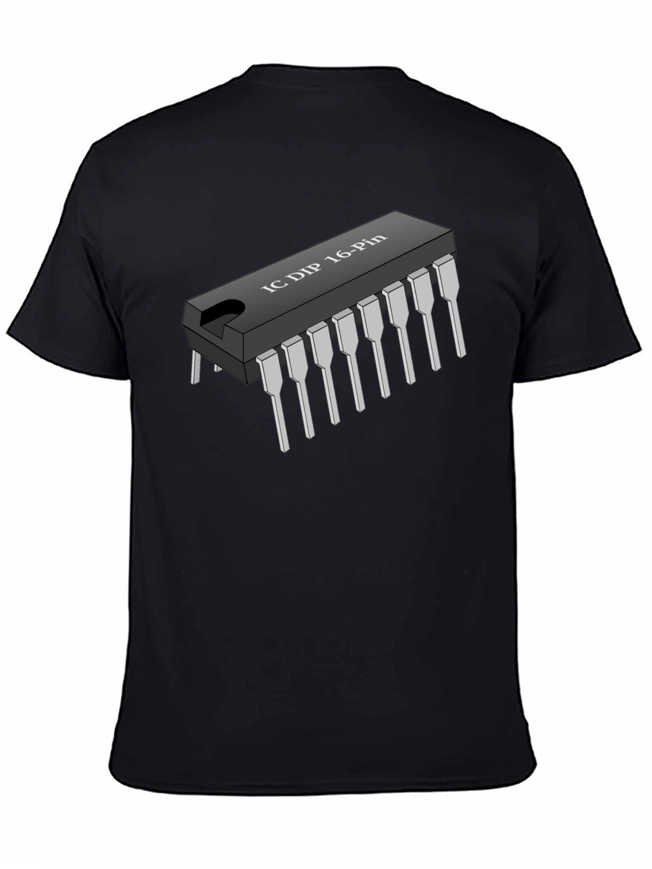 IC DIP 16-Pin Black T-Shirt - Geeky Electronics Tee