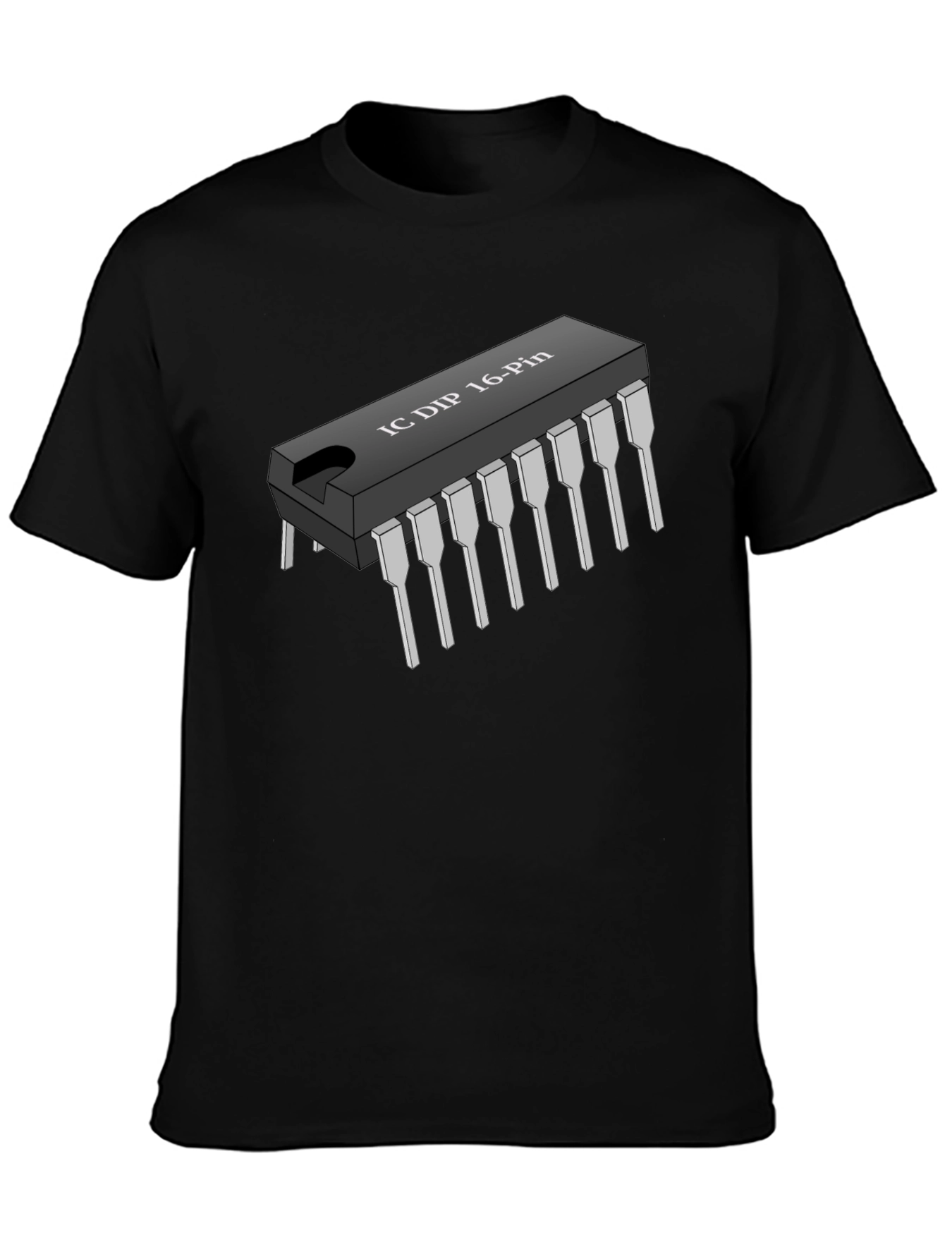 IC DIP 16-Pin Black T-Shirt - Geeky Electronics Tee