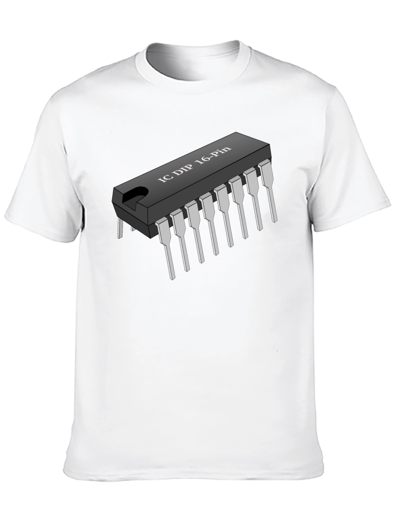 IC DIP 16-Pin Black T-Shirt - Geeky Electronics Tee