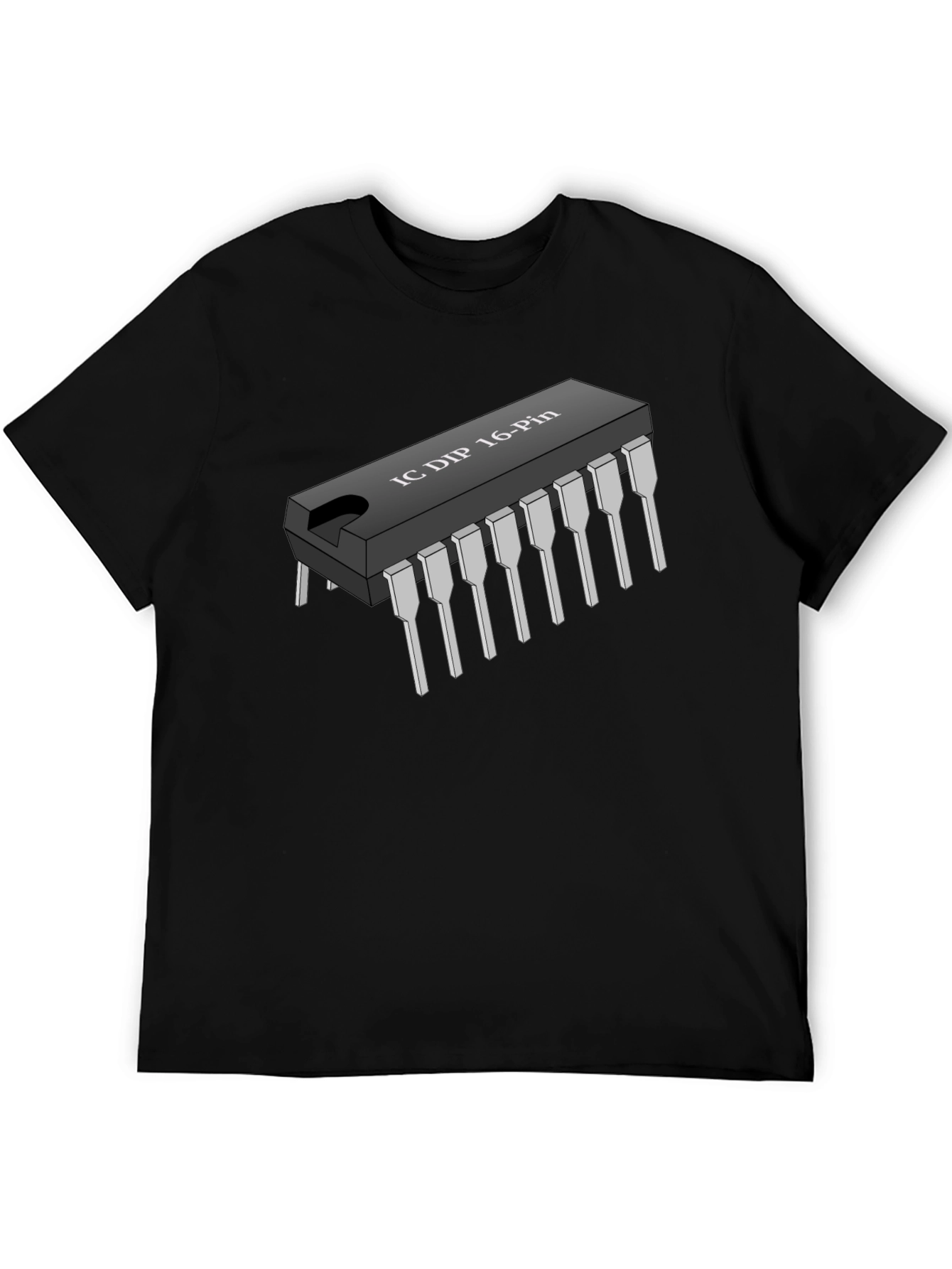 IC DIP 16-Pin Black T-Shirt - Geeky Electronics Tee