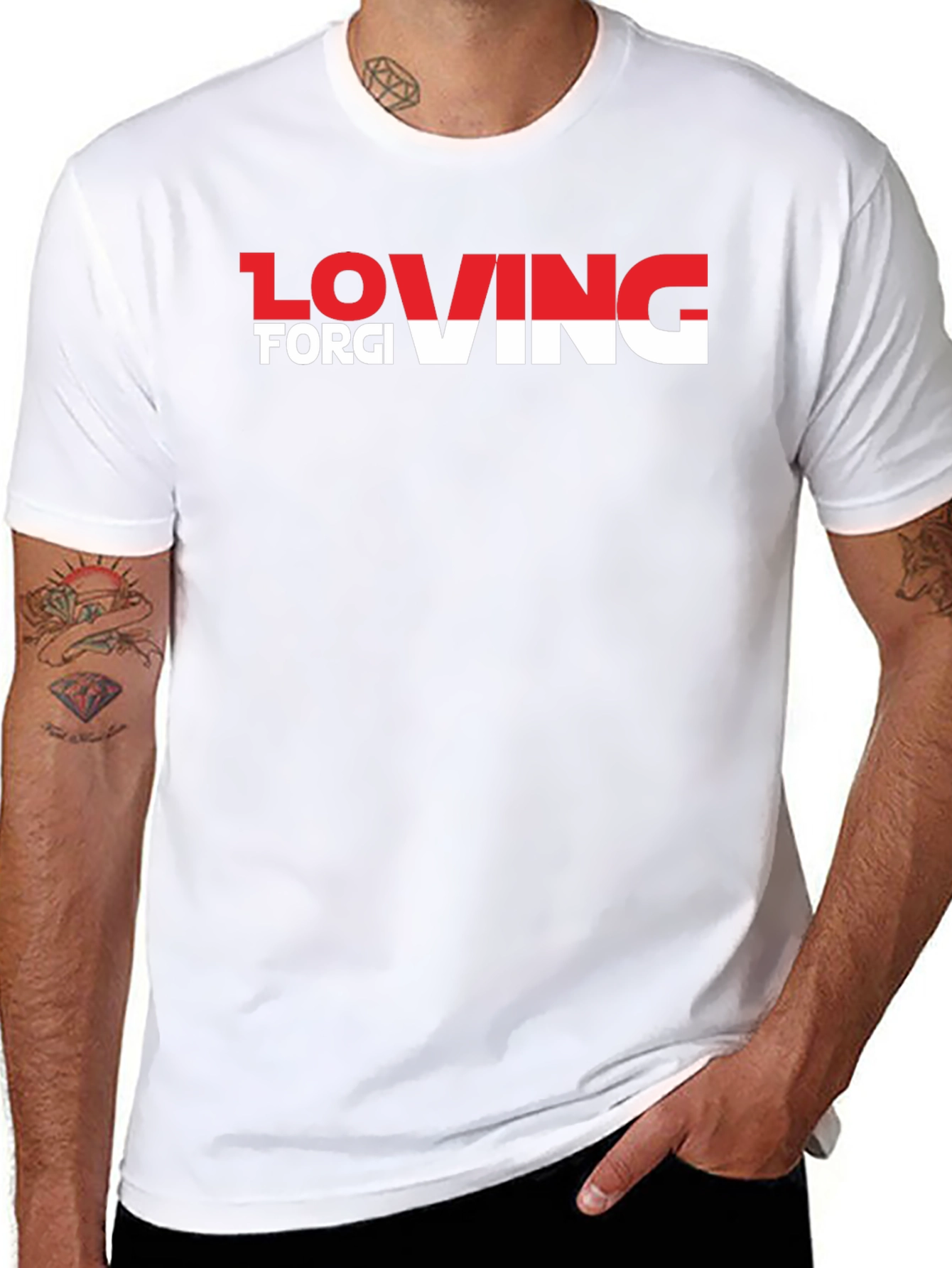 Loving Forgiving T-Shirt - Black Crew Neck