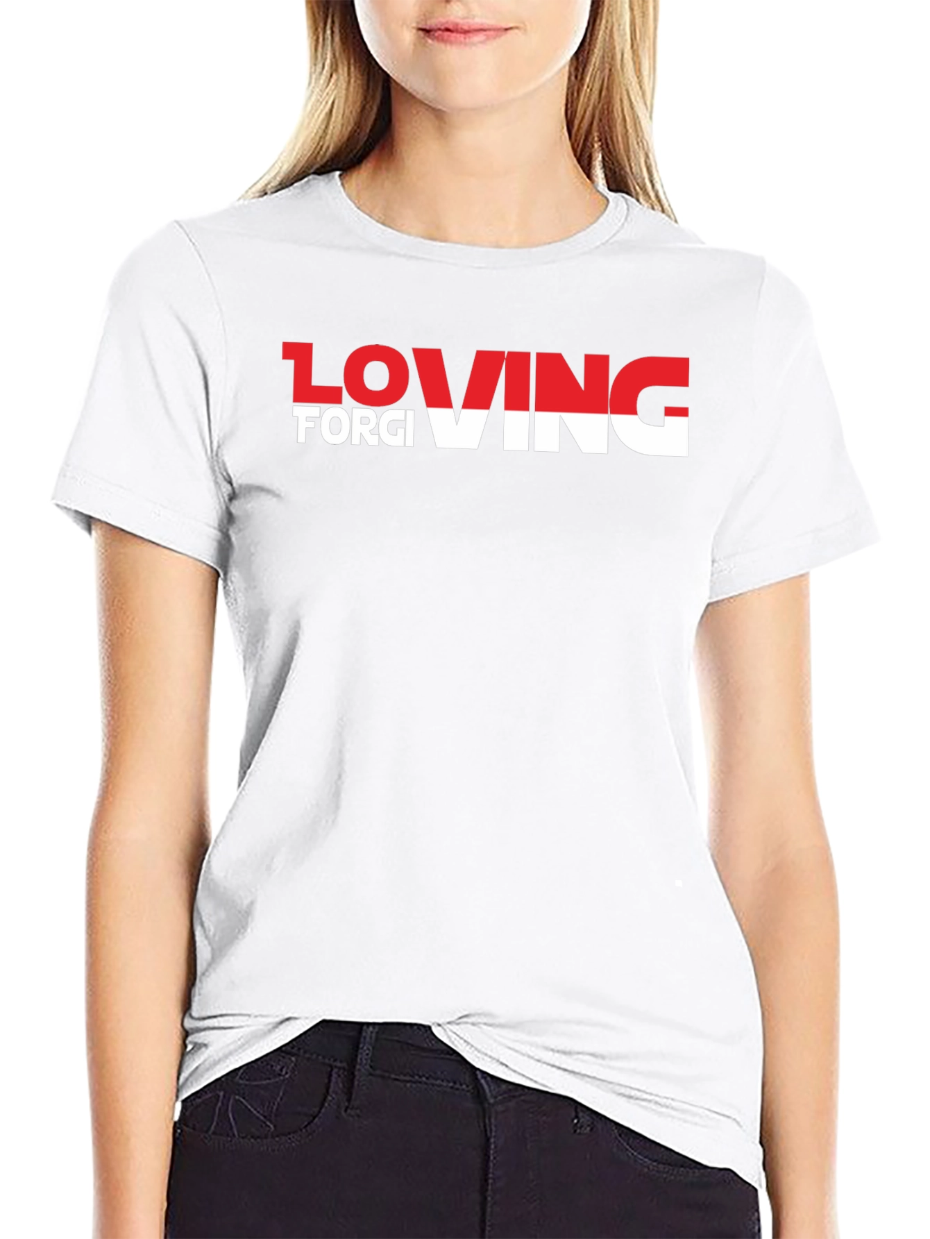 Loving Forgiving T-Shirt - Black Crew Neck