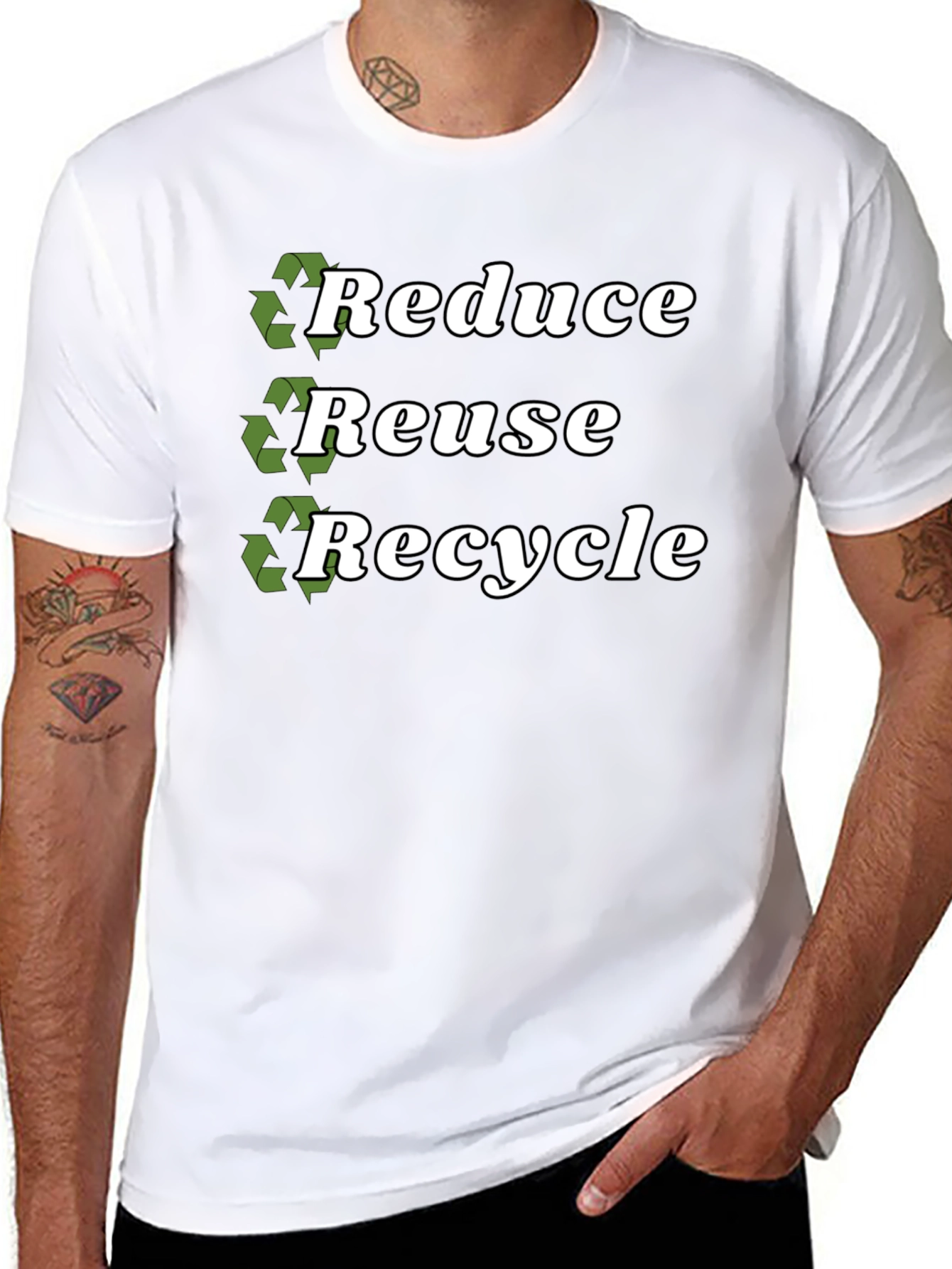 Eco-Friendly Reduce Reuse Recycle Graphic T-Shirt