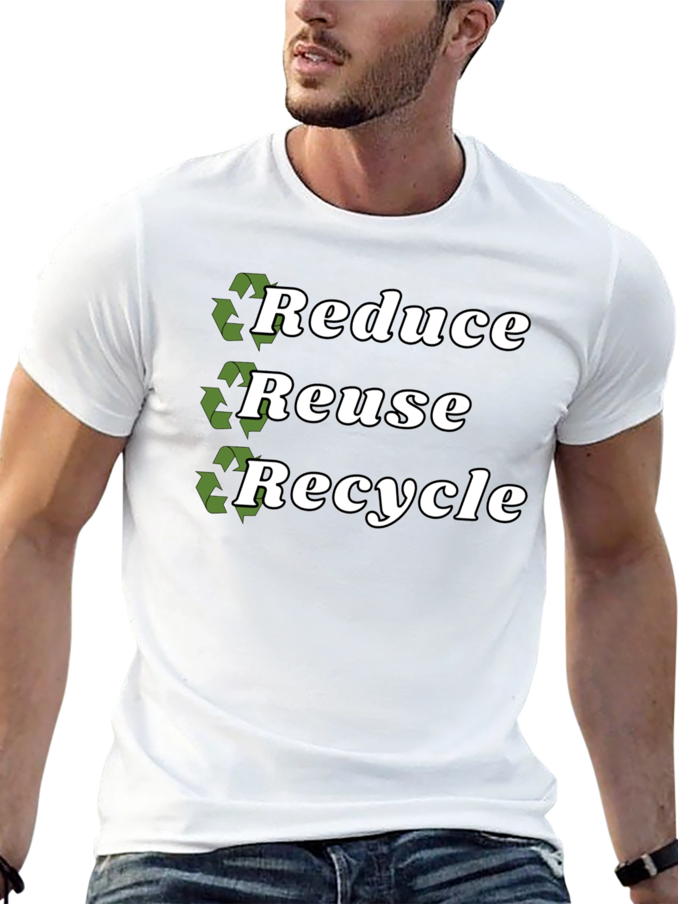 Eco-Friendly Reduce Reuse Recycle Graphic T-Shirt
