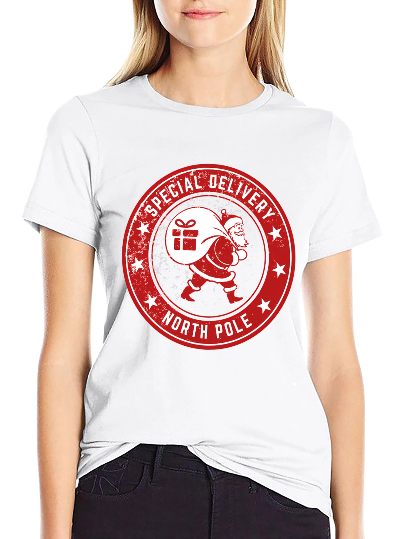 North Pole Special Delivery Santa Graphic Tee