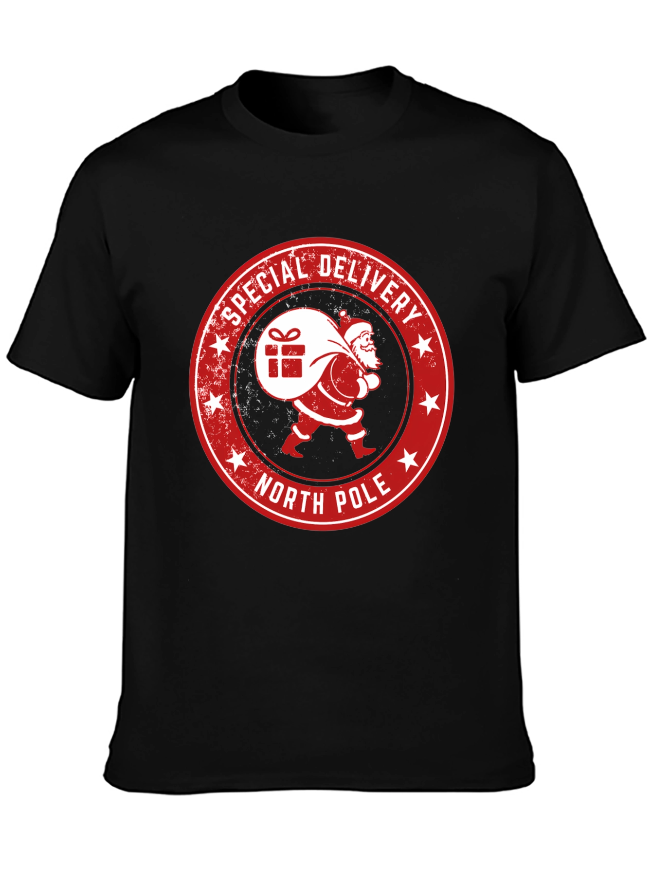 North Pole Special Delivery Santa Graphic Tee