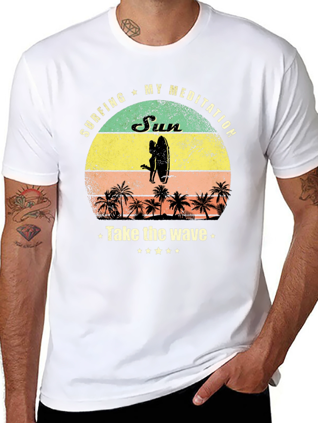 Surfing Meditation Graphic Tee