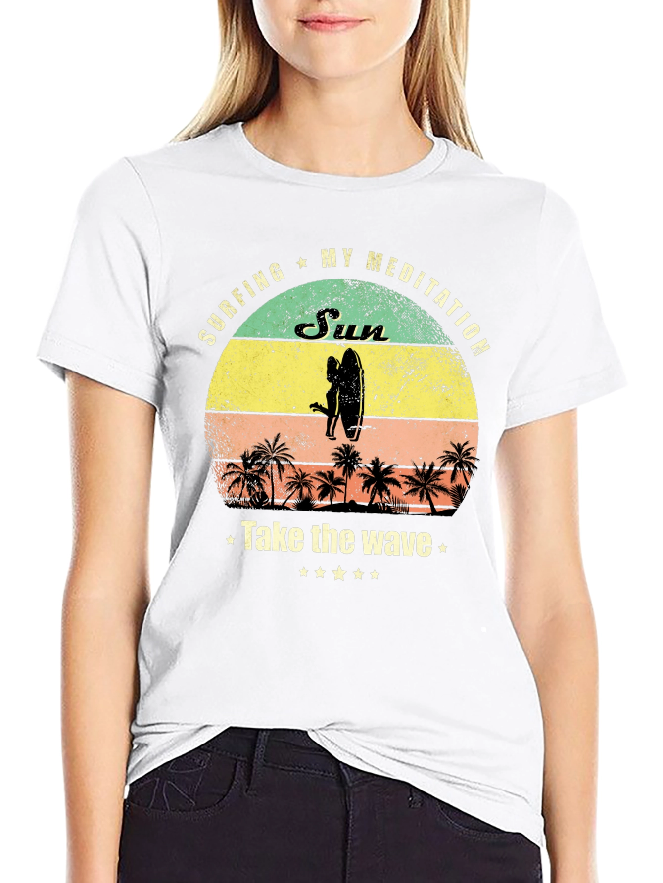 Surfing Meditation Graphic Tee