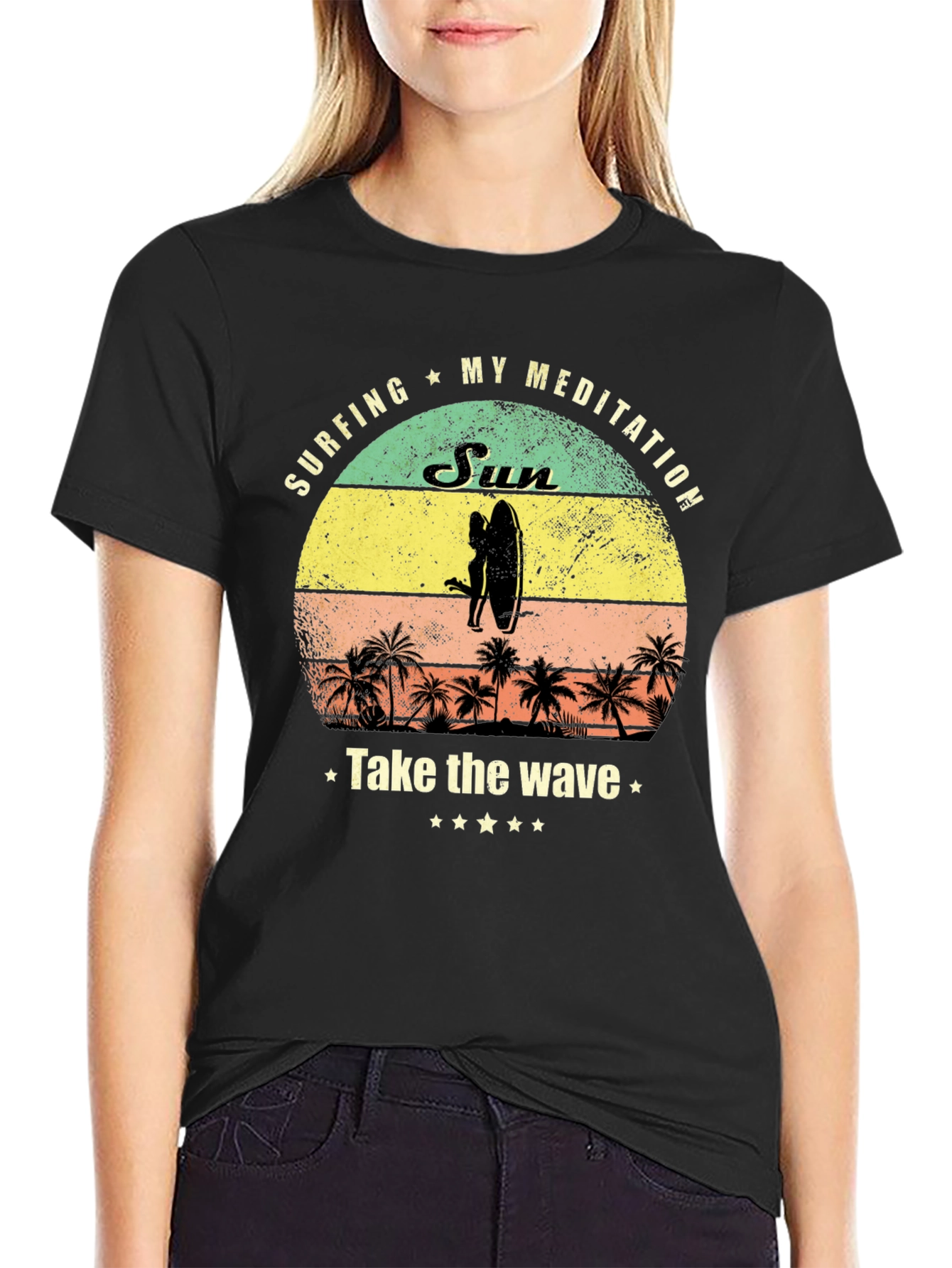 Surfing Meditation Graphic Tee