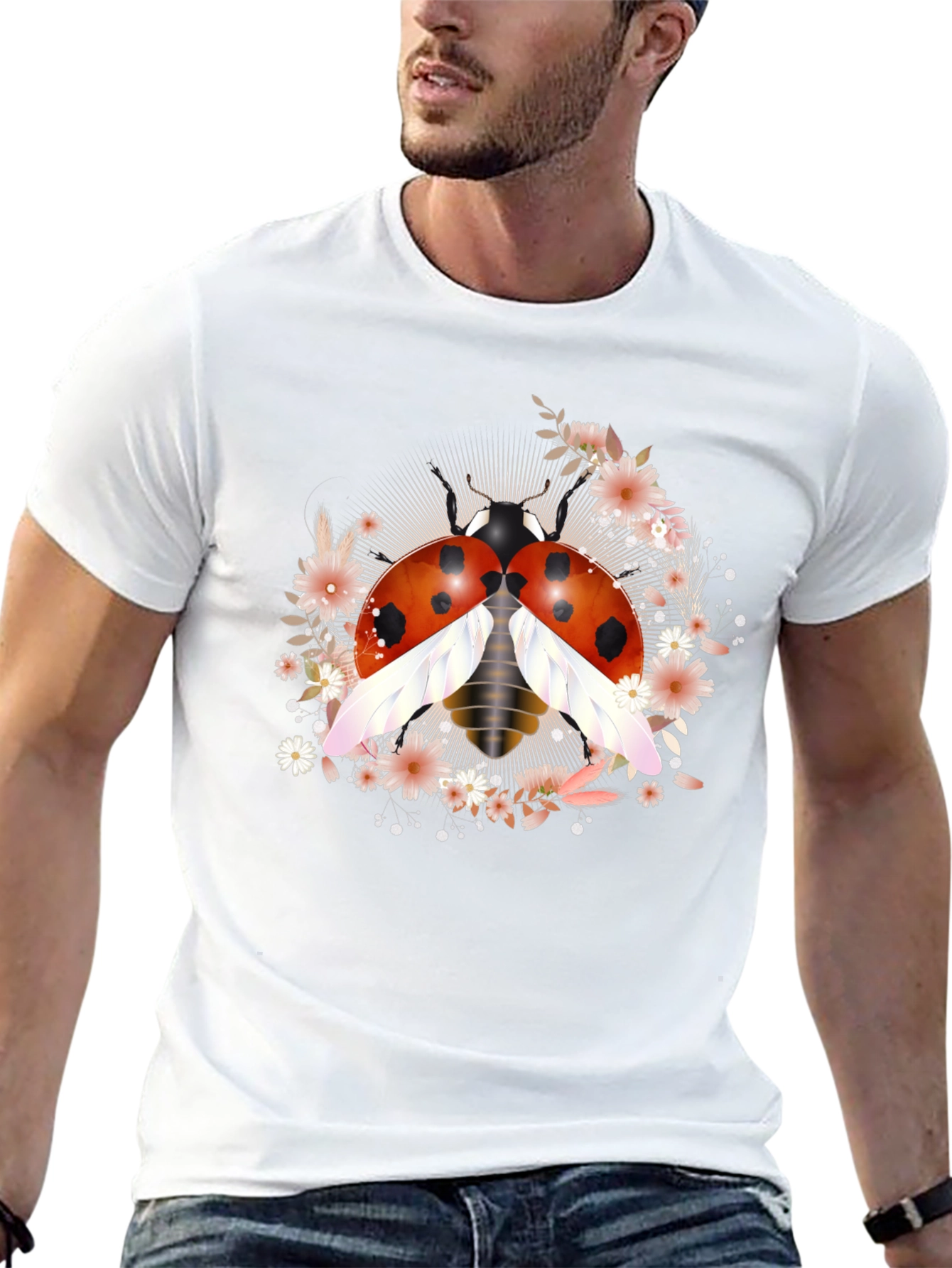 Ladybug Floral Graphic Tee - Unisex