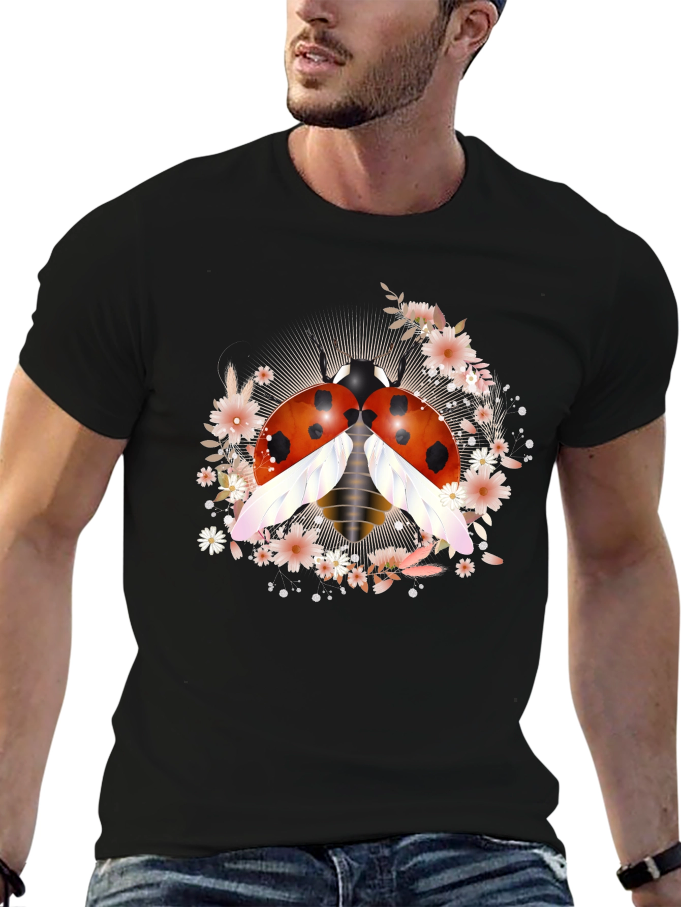 Ladybug Floral Graphic Tee - Unisex