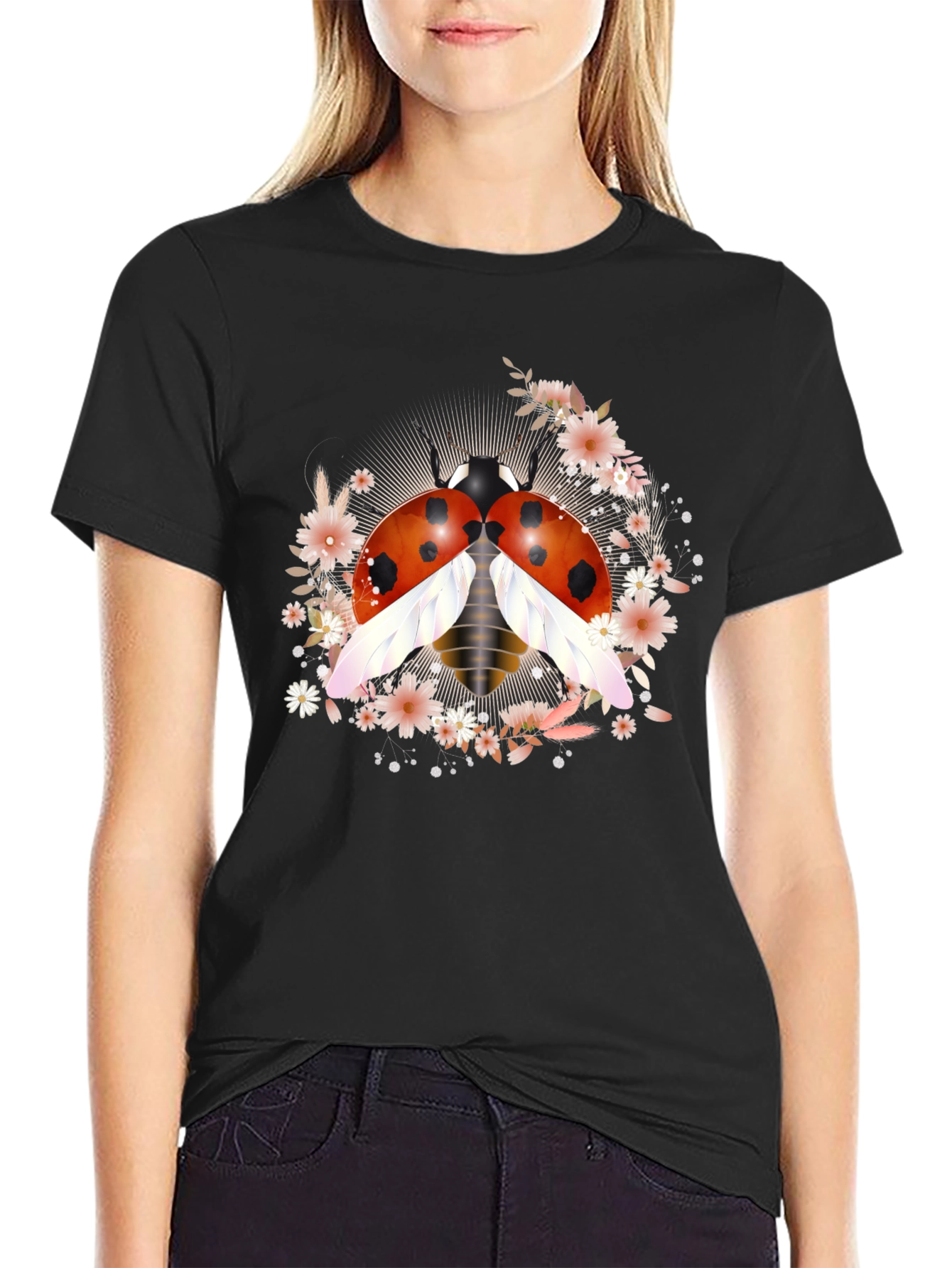 Ladybug Floral Graphic Tee - Unisex