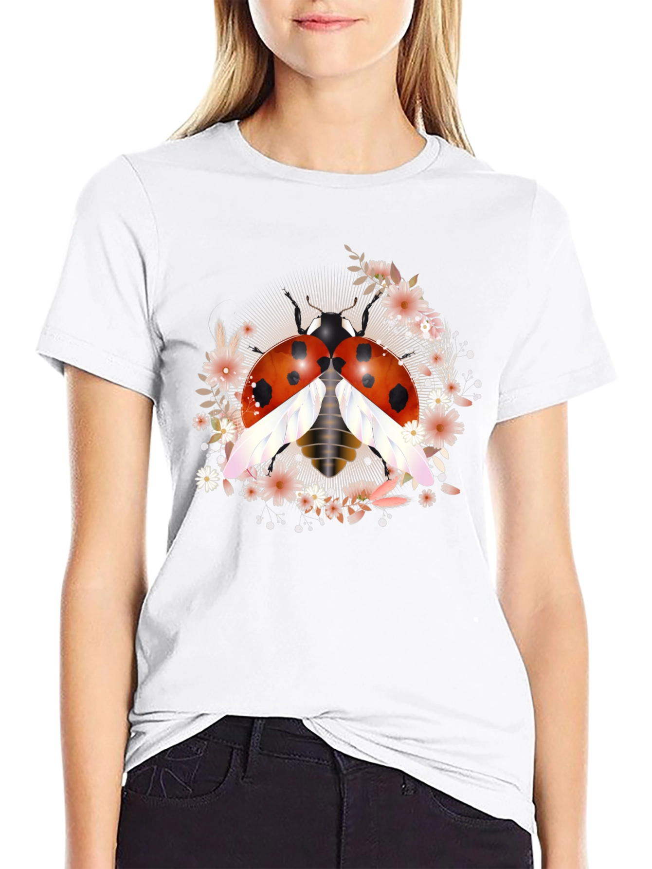 Ladybug Floral Graphic Tee - Unisex