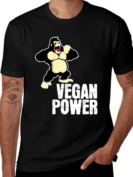 Vegan Power Gorilla T-Shirt - Black