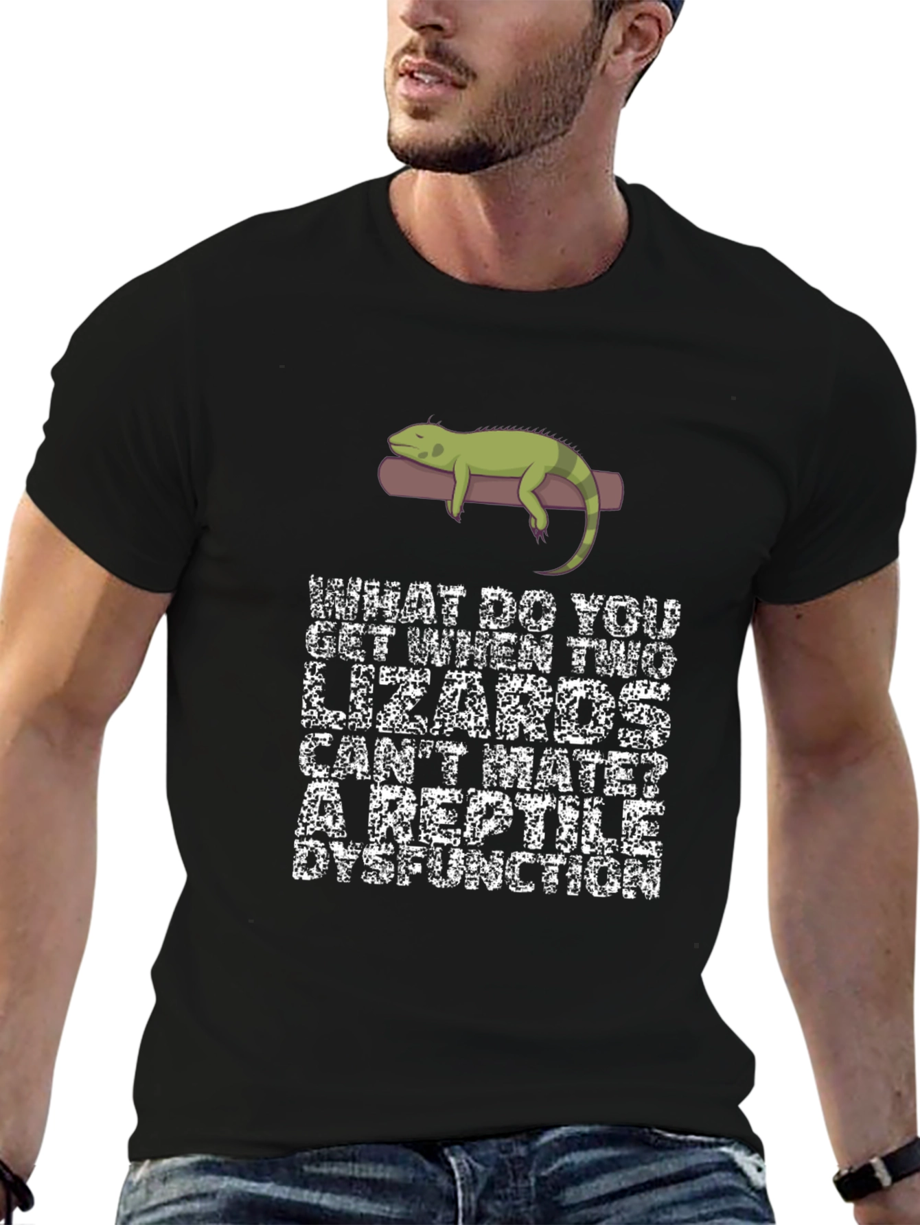 Reptile Dysfunction Pun Graphic T-Shirt