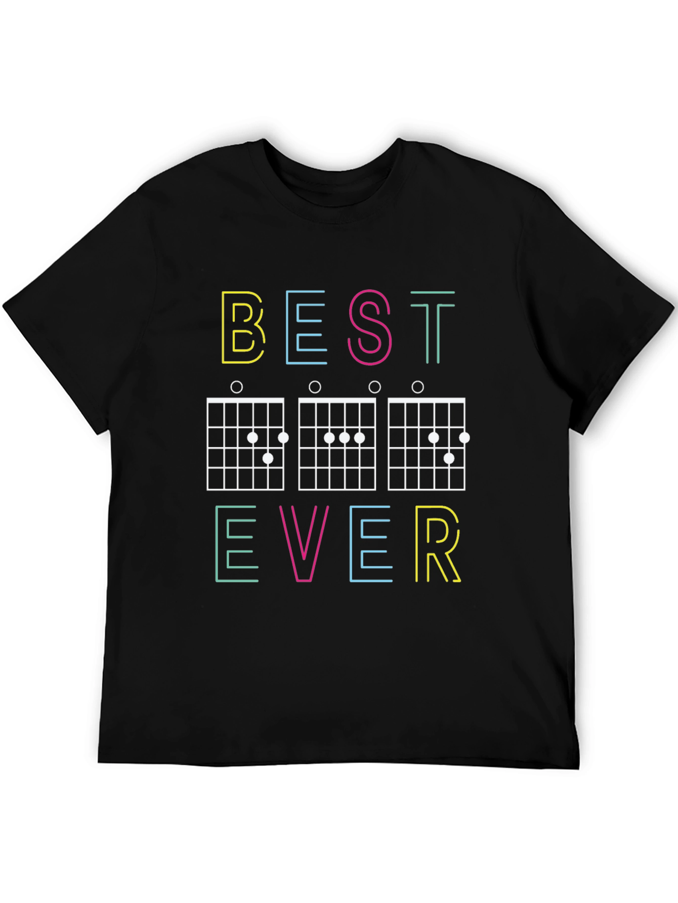 Best Ever Guitar Chords Black Graphic Tee