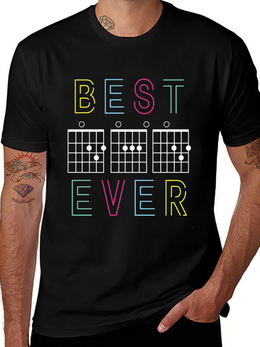 Best Ever Guitar Chords Black Graphic Tee