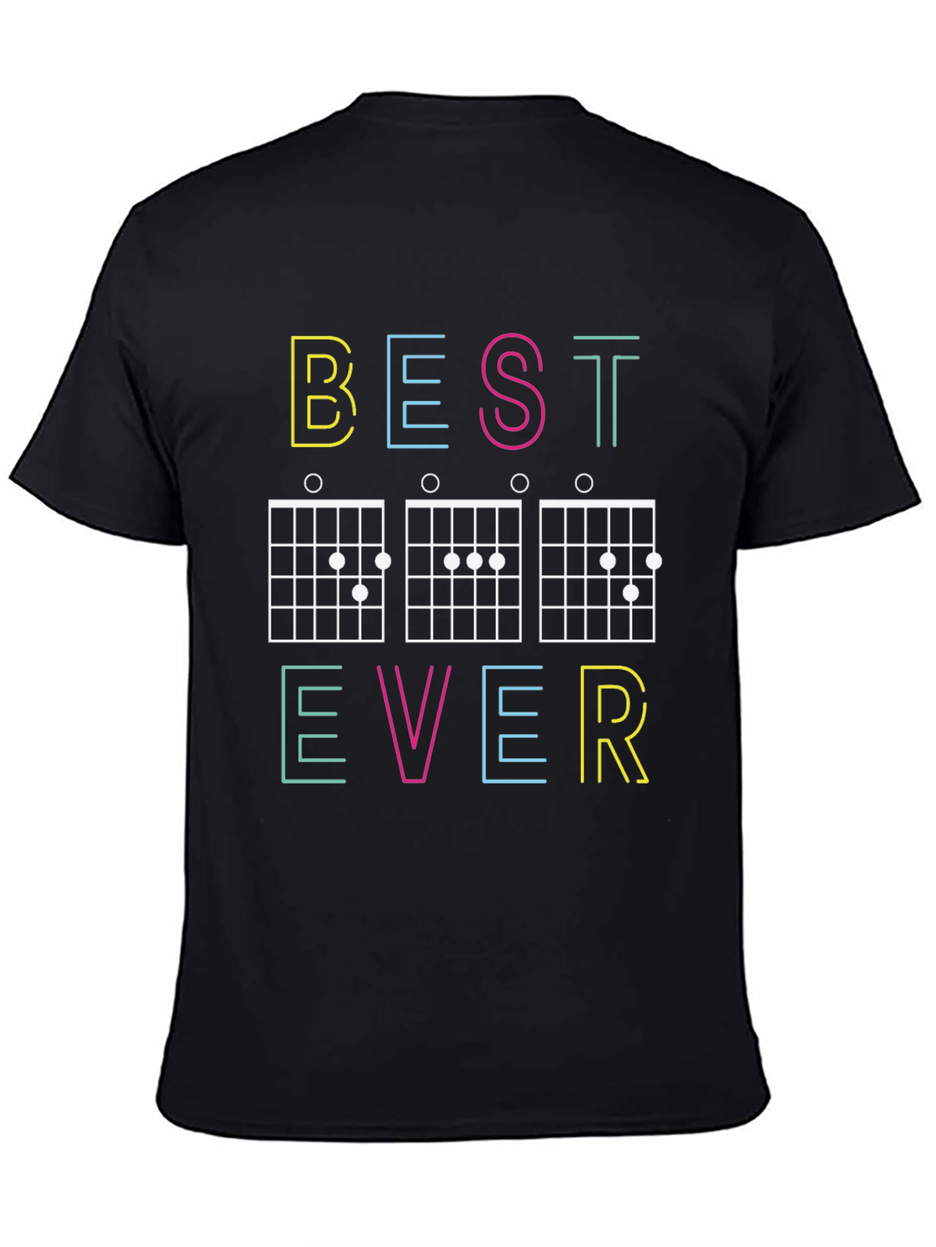 Best Ever Guitar Chords Black Graphic Tee