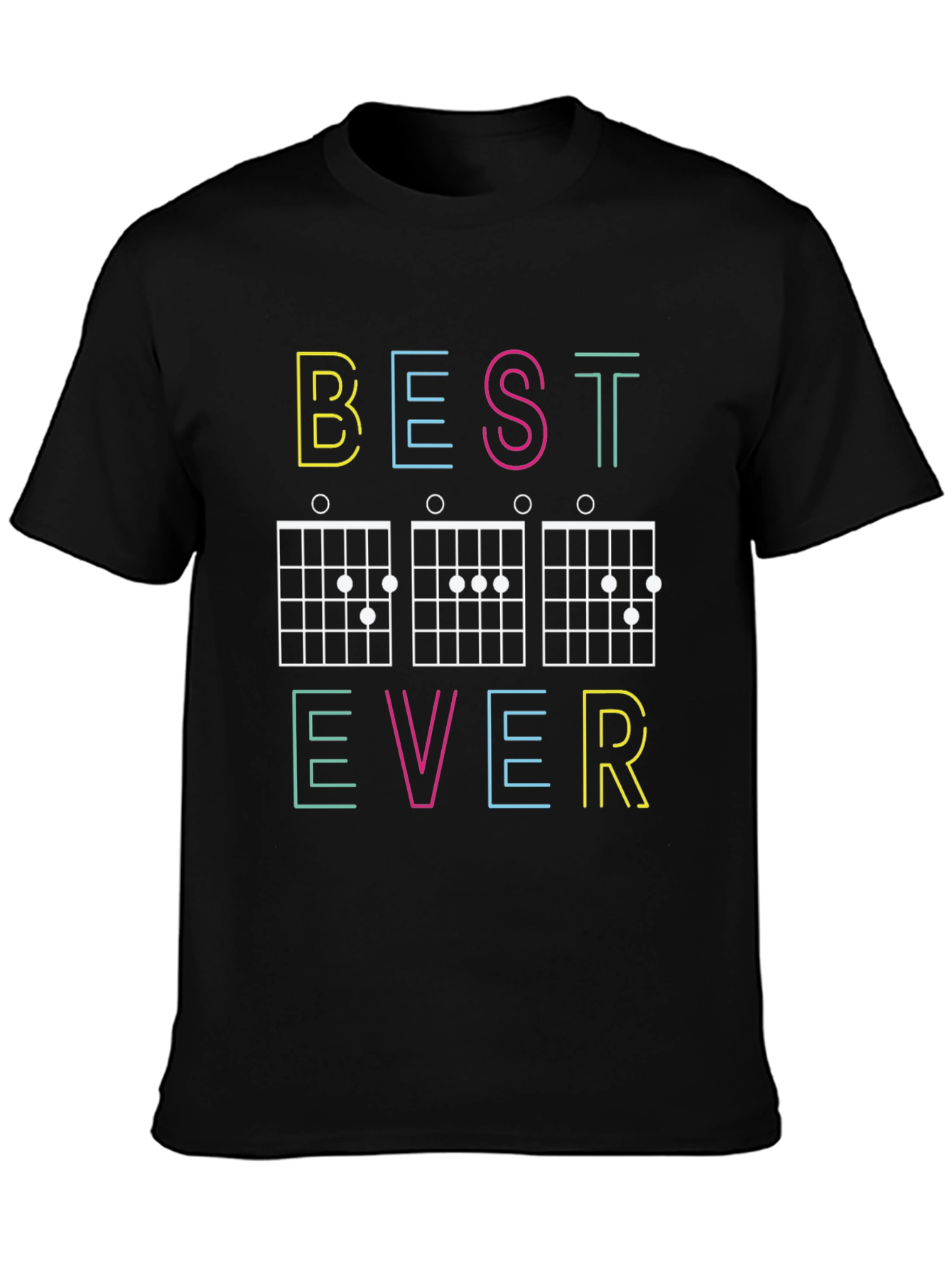 Best Ever Guitar Chords Black Graphic Tee