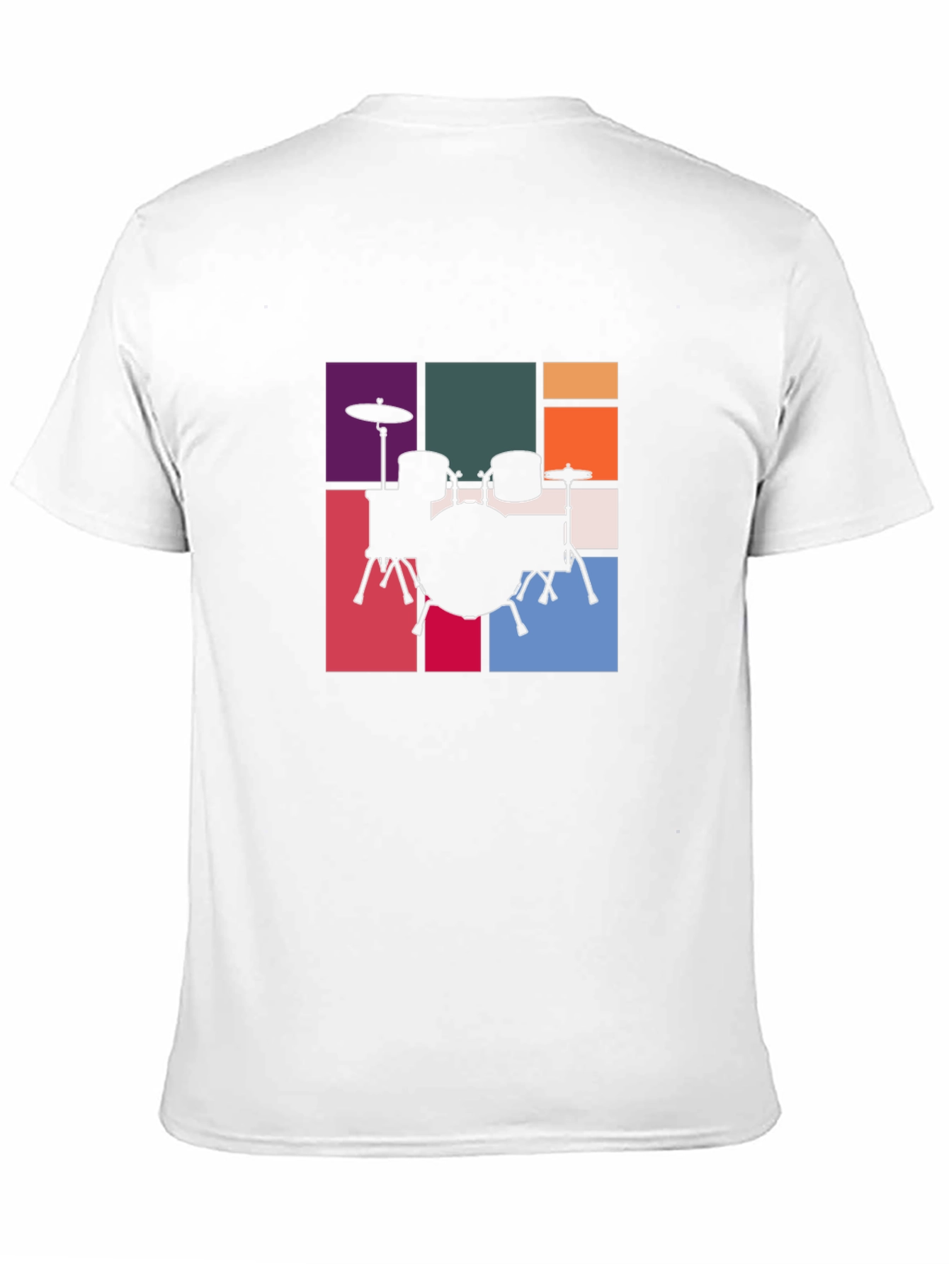 Drum Set Graphic Tee - Retro Music Style T-Shirt