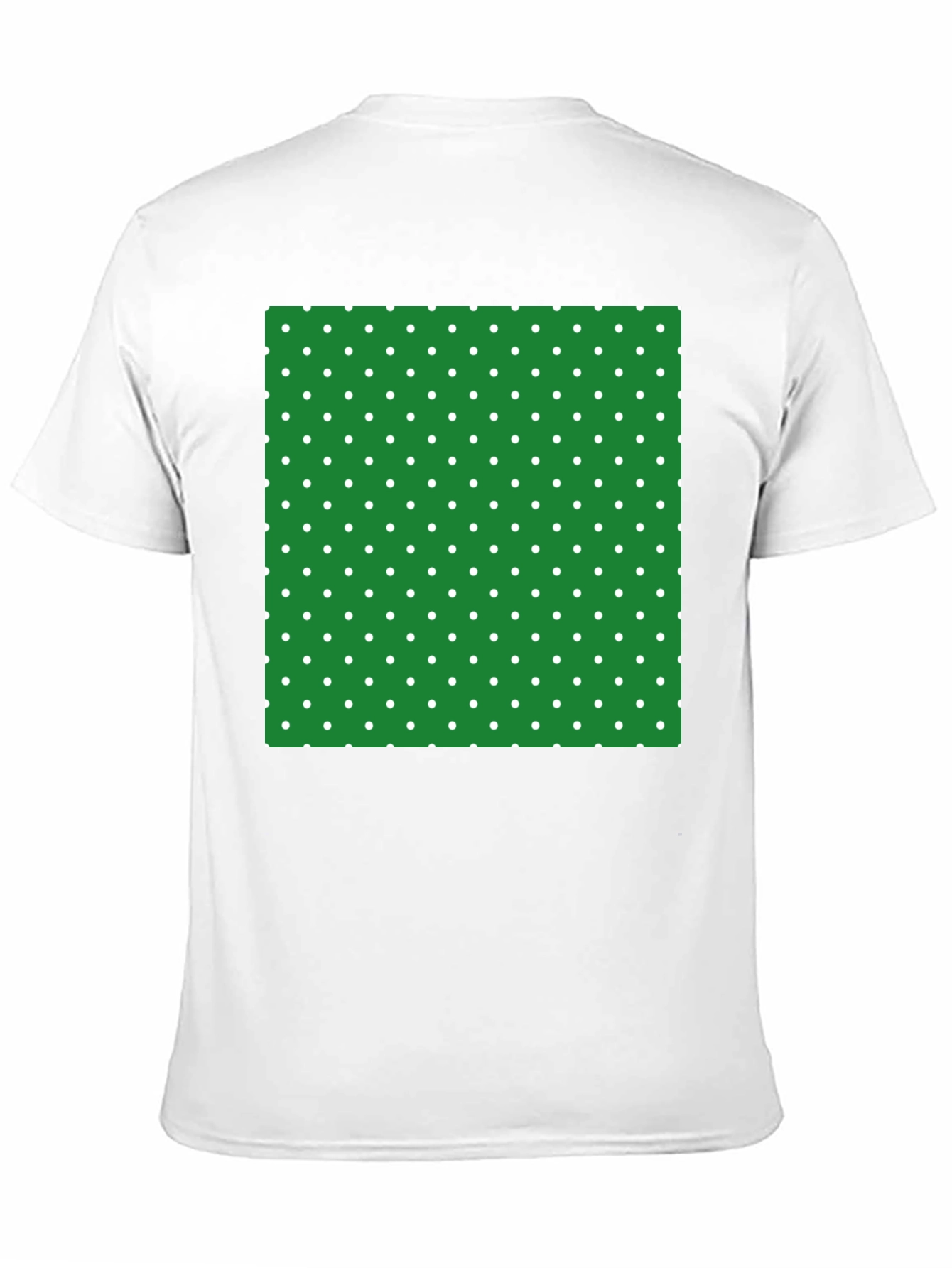 Black T-Shirt with Green Polka Dot Square Design