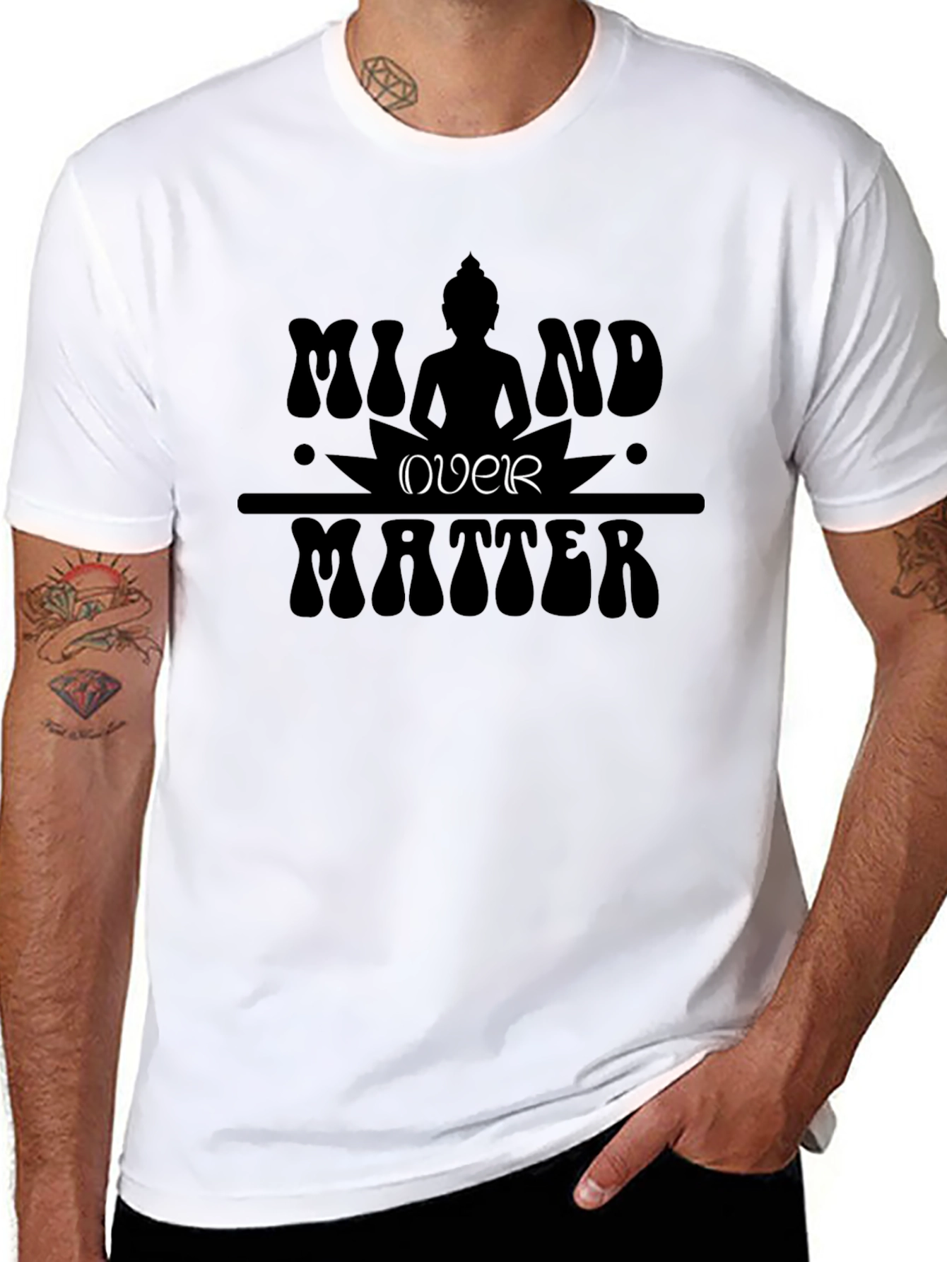 Mind Over Matter Graphic Tee - Black Cotton T-Shirt