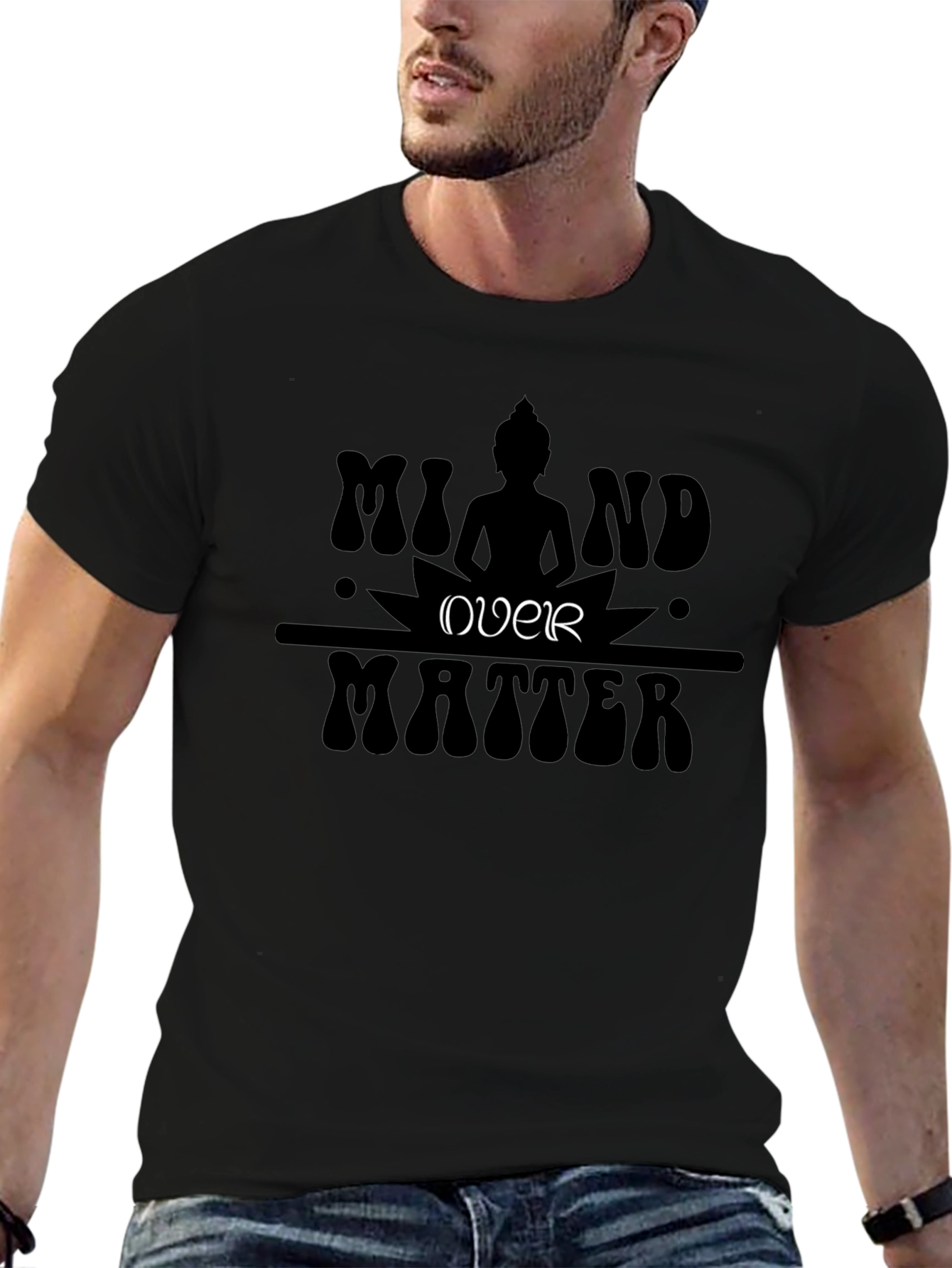 Mind Over Matter Graphic Tee - Black Cotton T-Shirt