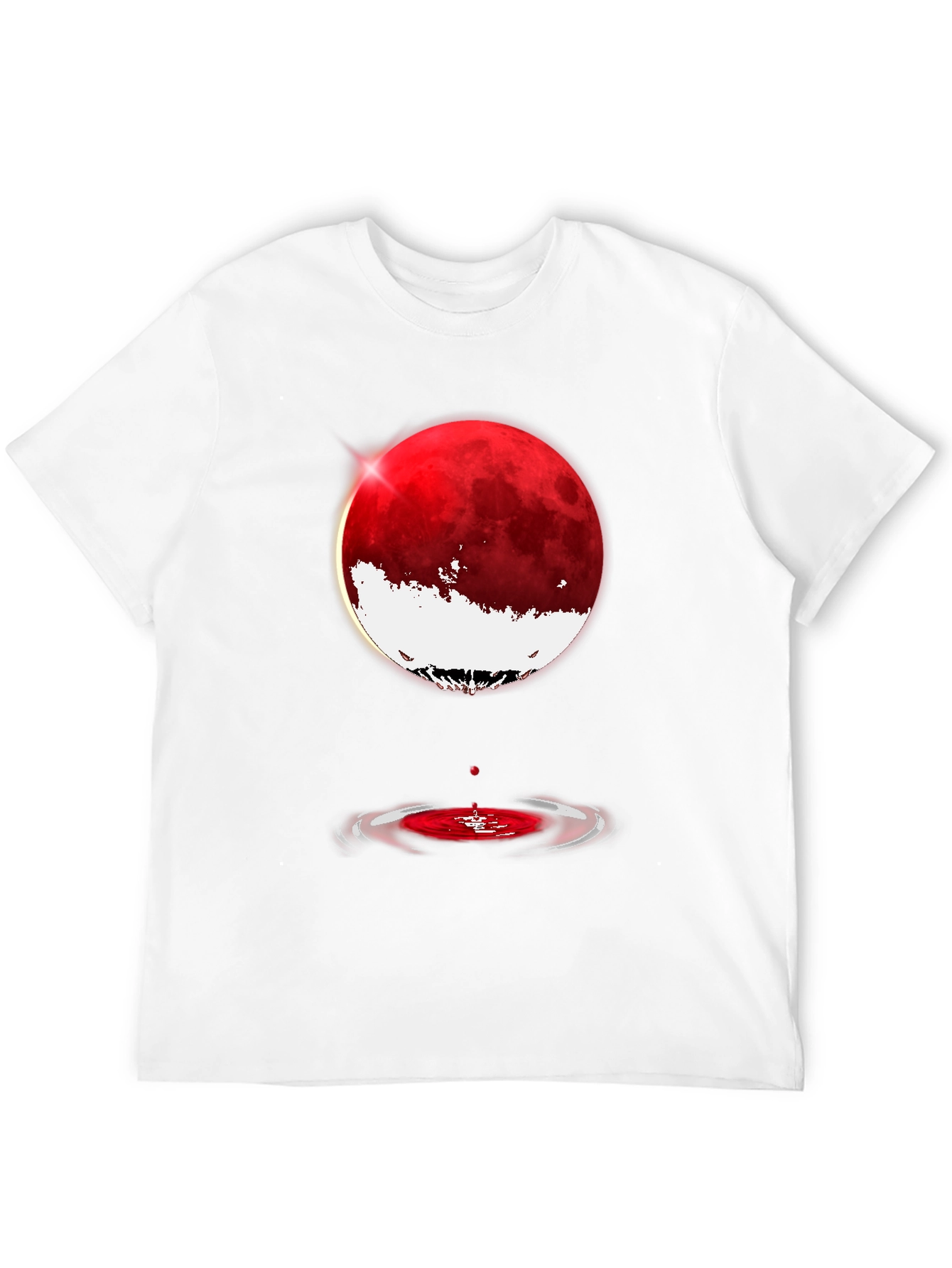 Blood Moon Ripple Graphic Tee - Stylish Black T-Shirt