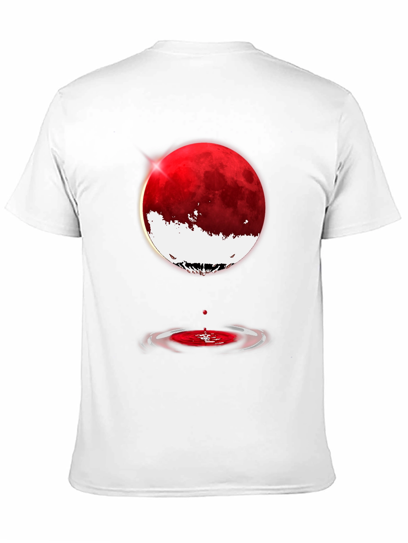 Blood Moon Ripple Graphic Tee - Stylish Black T-Shirt