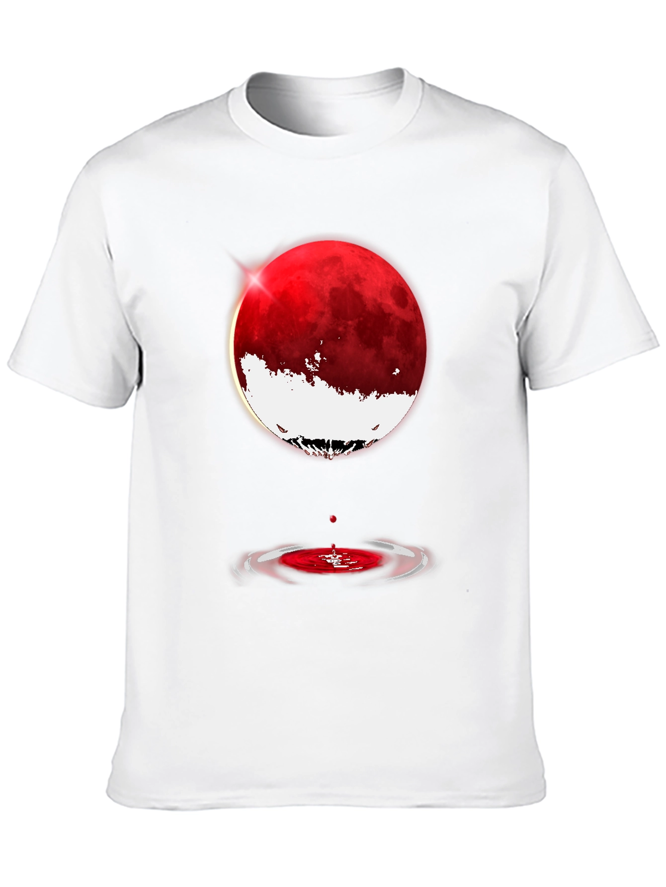 Blood Moon Ripple Graphic Tee - Stylish Black T-Shirt