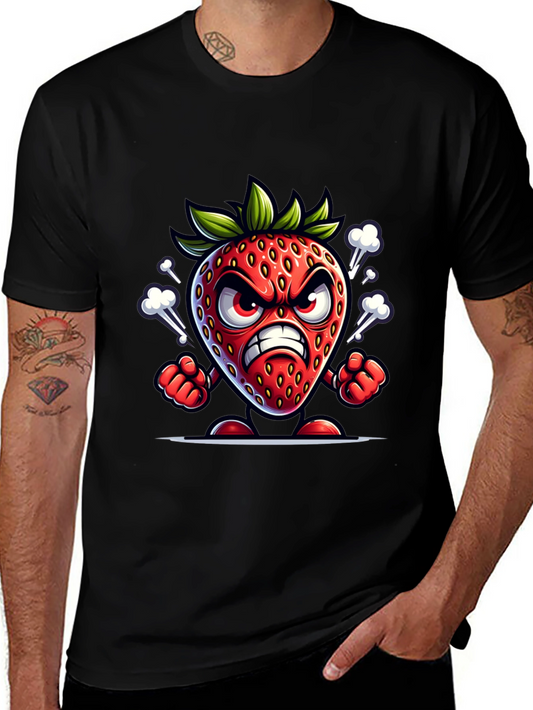 Angry Strawberry Cartoon T-Shirt