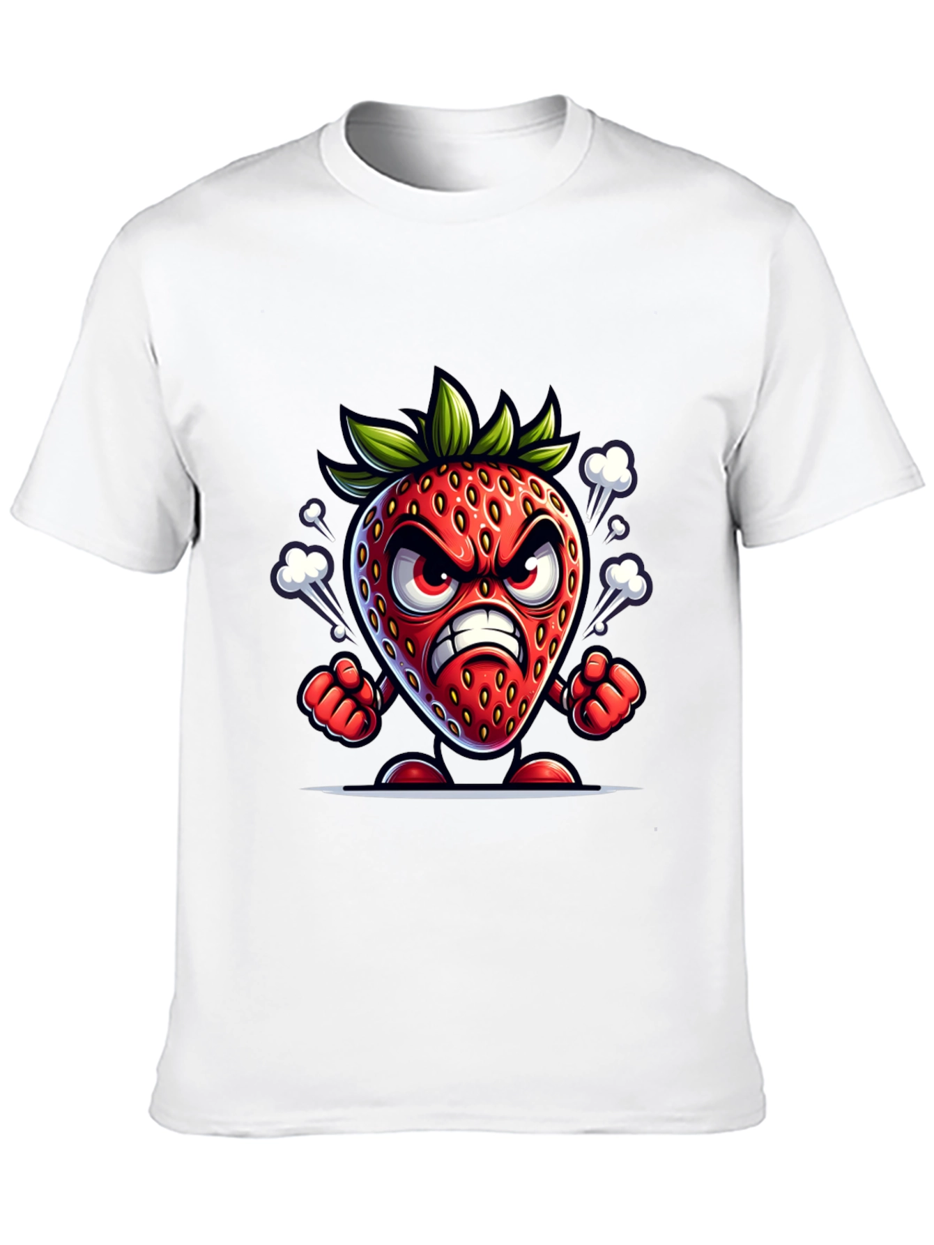 Angry Strawberry Cartoon T-Shirt