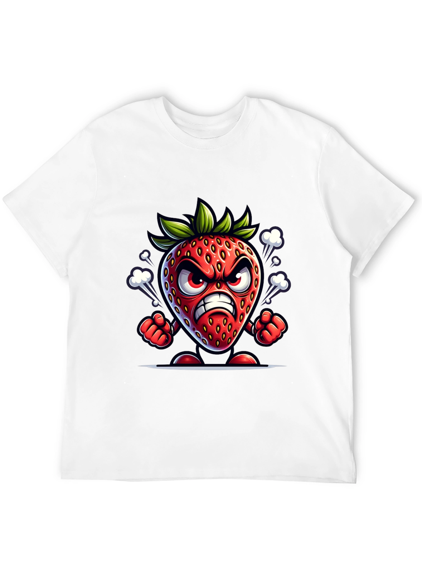Angry Strawberry Cartoon T-Shirt