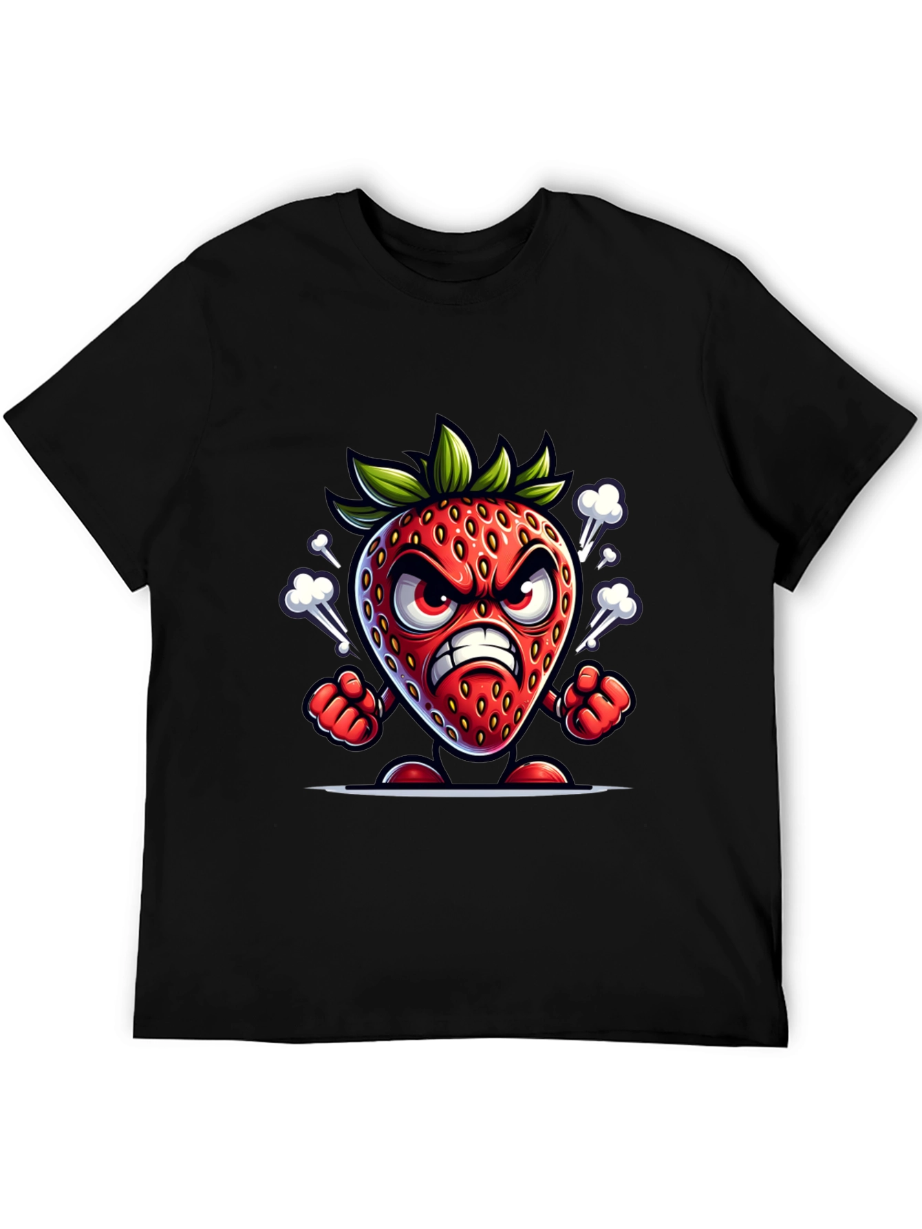 Angry Strawberry Cartoon T-Shirt