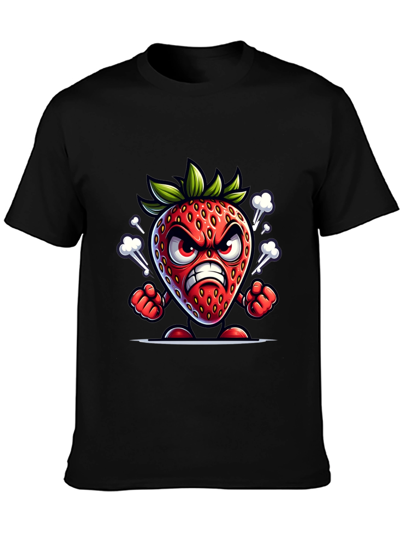 Angry Strawberry Cartoon T-Shirt