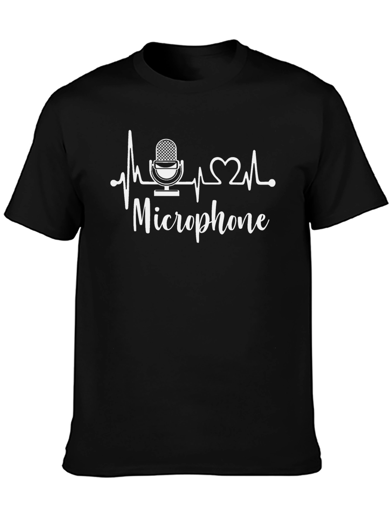 Microphone Heartbeat Graphic T-Shirt - Music Lover Tee