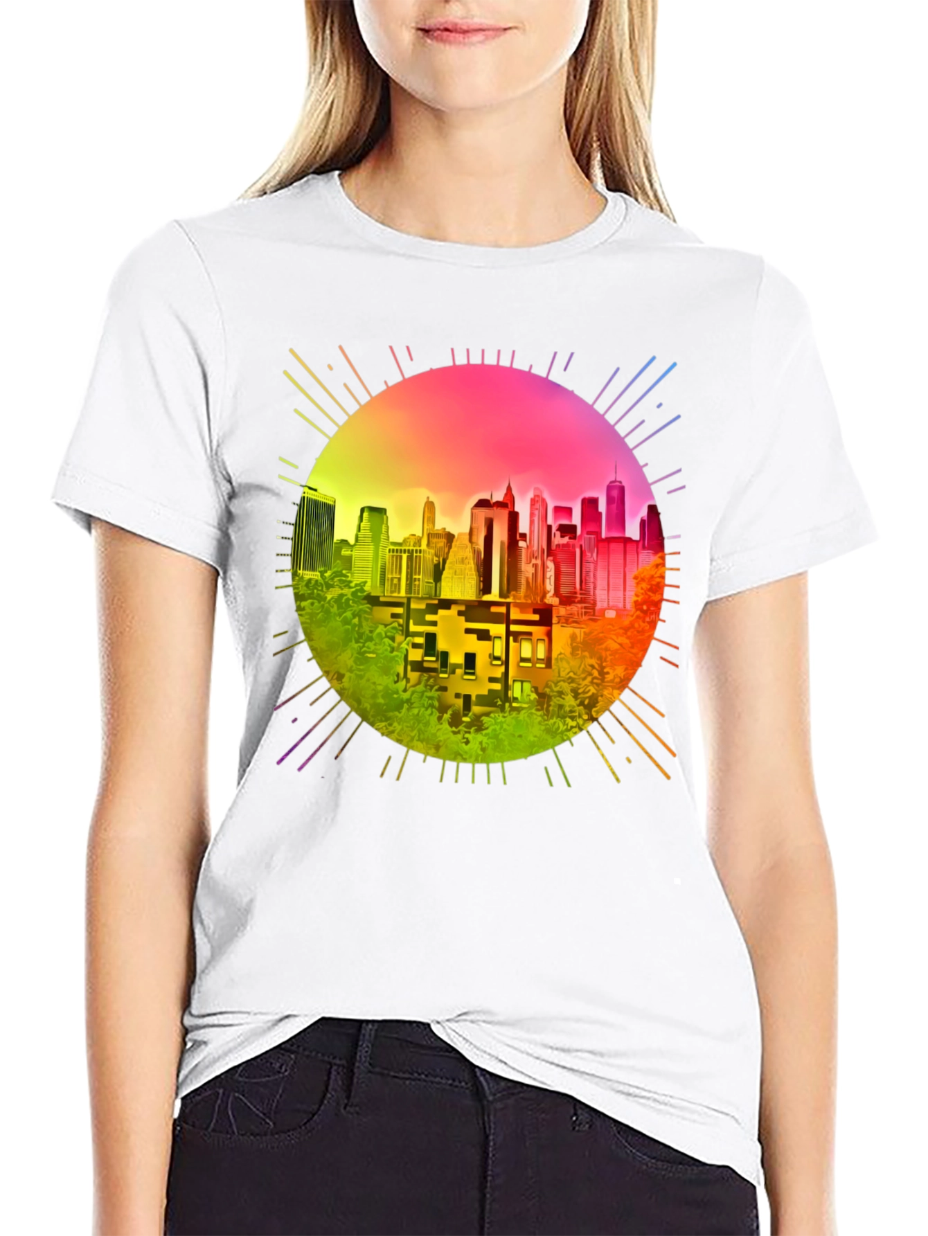 Retro Cityscape Graphic Tee