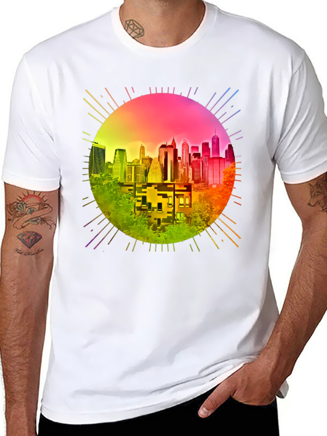 Retro Cityscape Graphic Tee