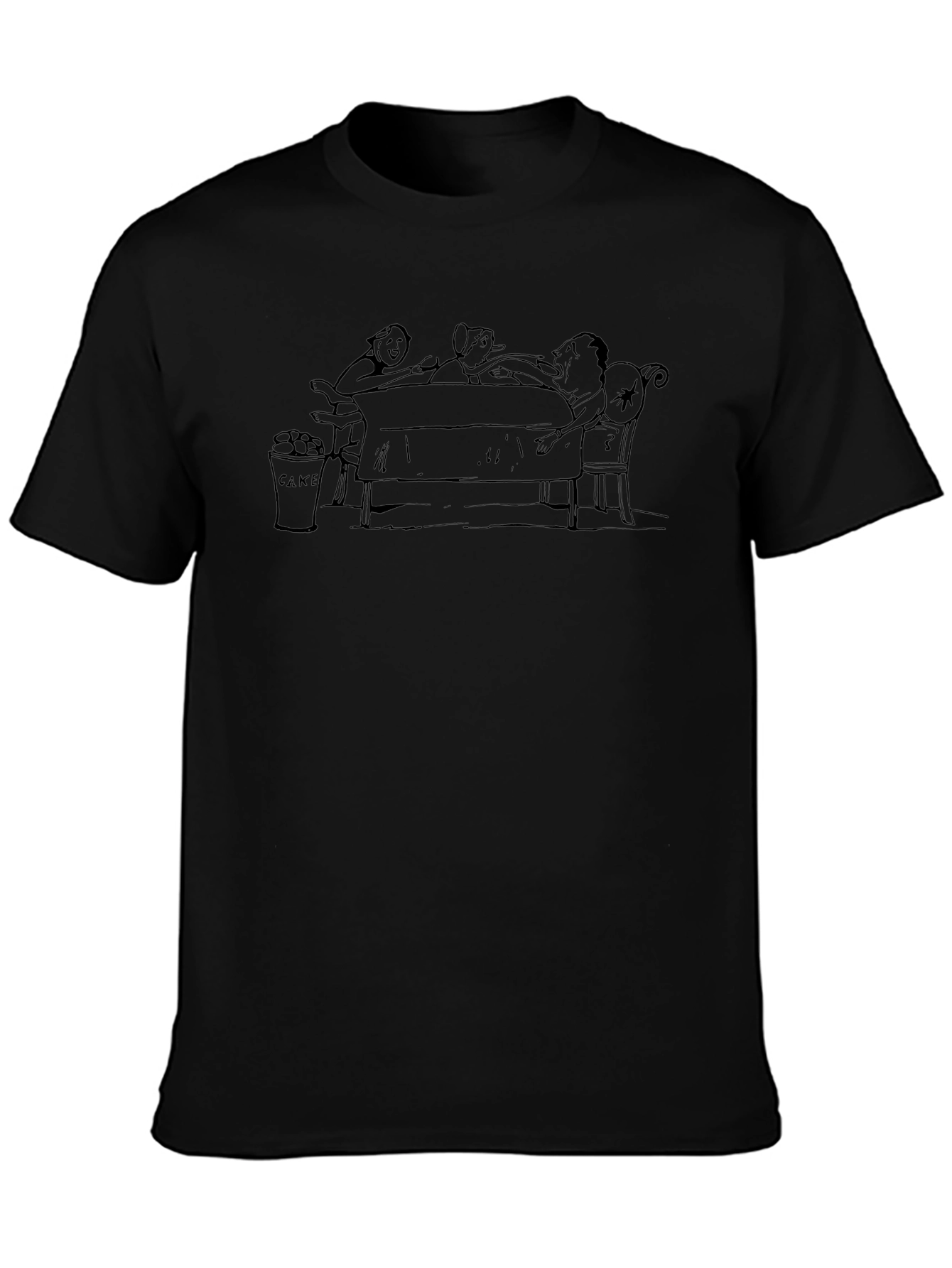 Cartoon Feast Black T-Shirt