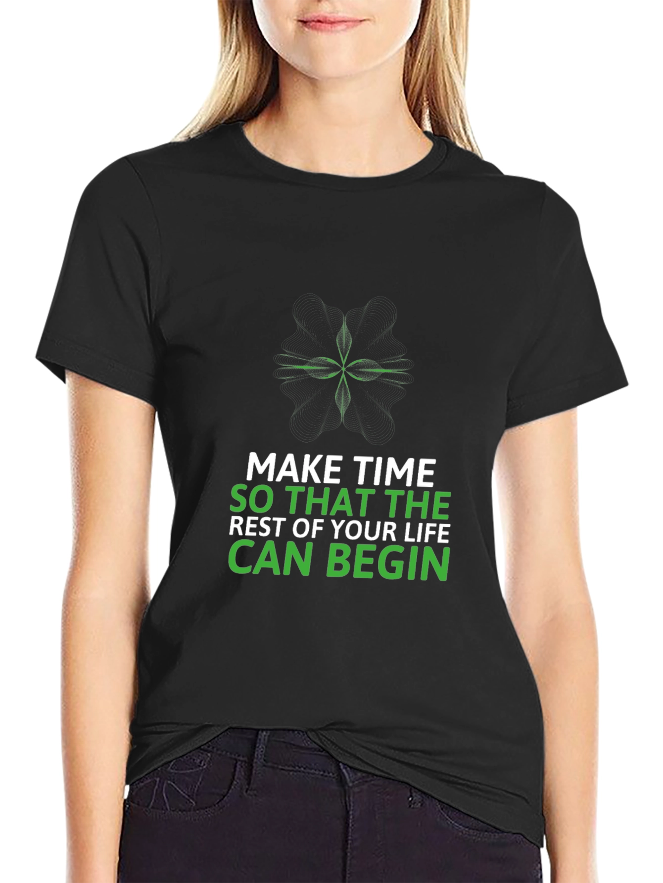 Make Time Graphic T-Shirt - Motivational Design