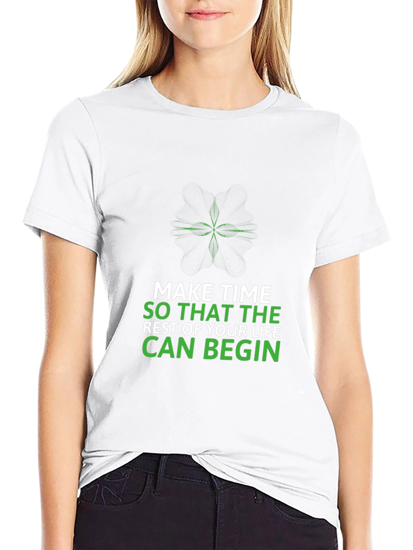 Make Time Graphic T-Shirt - Motivational Design